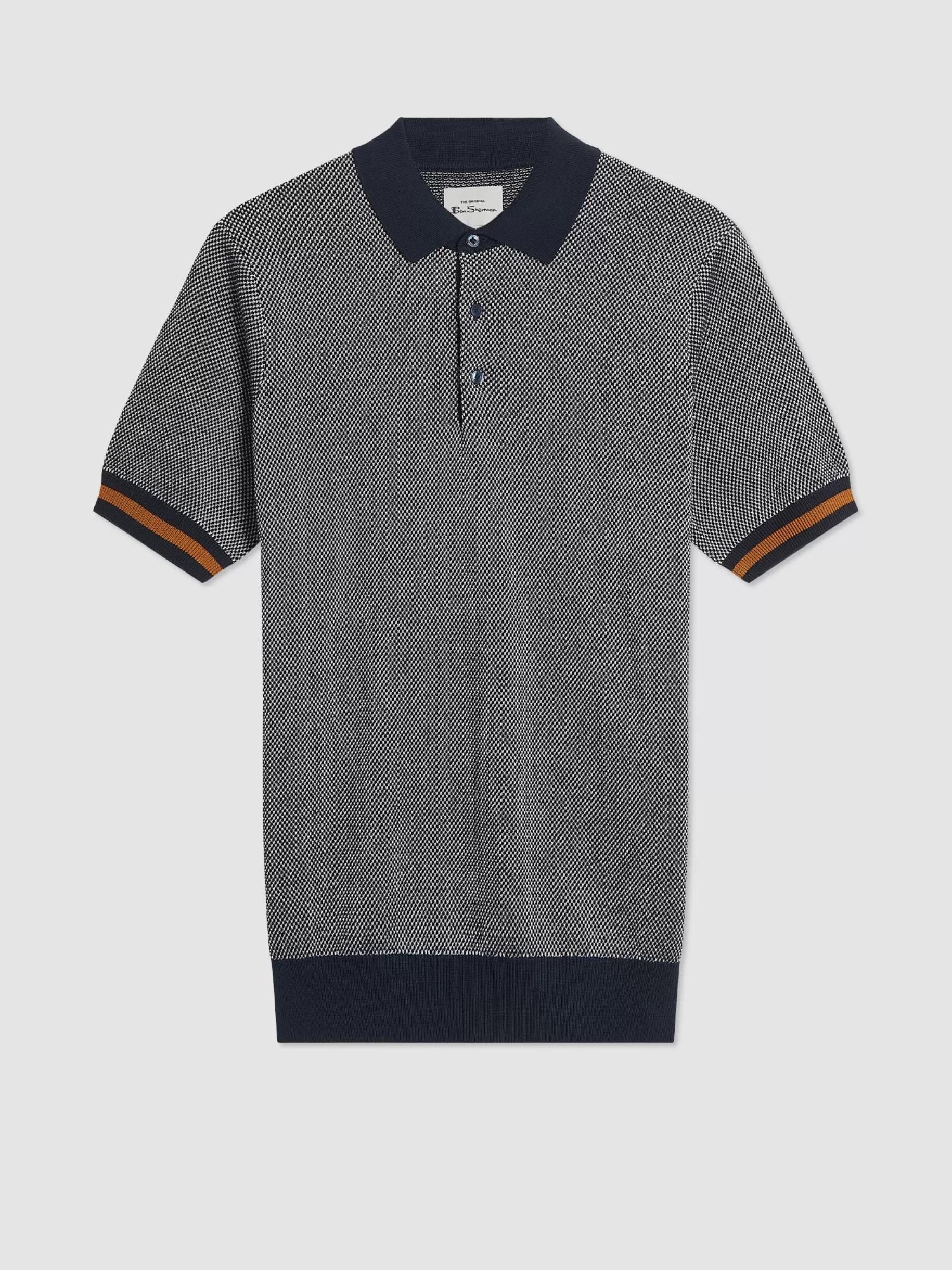 All Over Textured Knit Polo - >Ben Sherman Discount