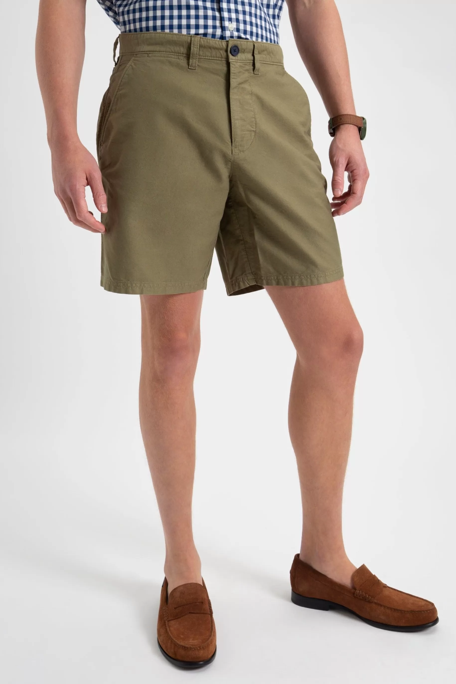 Beatnik Oxford Garment DyeShort - Olive>Ben Sherman Clearance