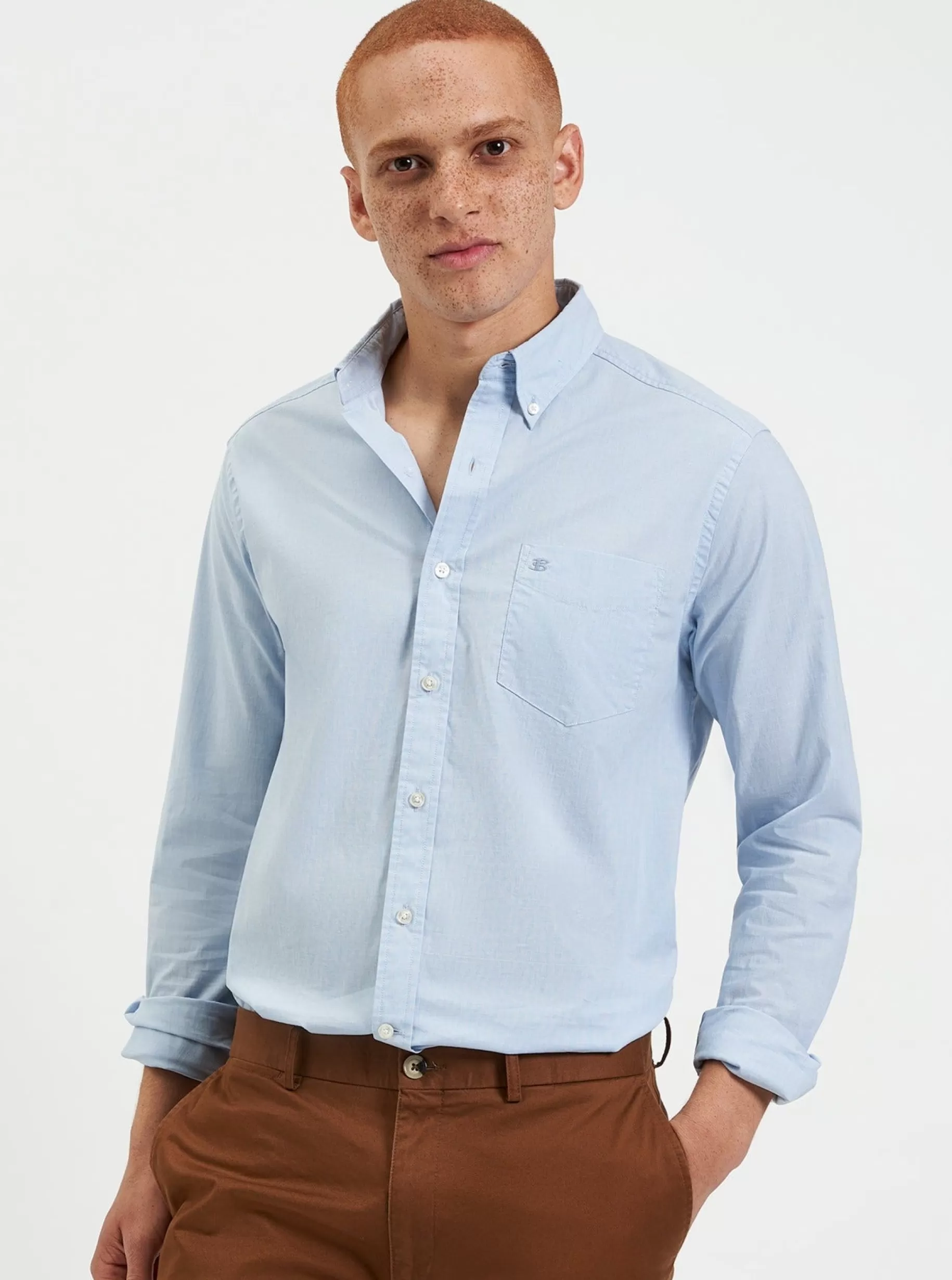 Beatnik Wash Long-Sleeve Shirt - Sky>Ben Sherman Outlet