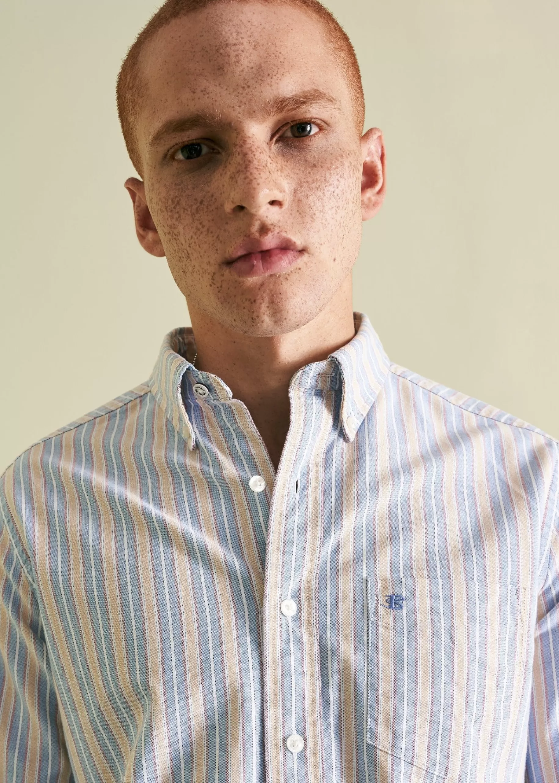 Brighton Oxford Organic Shirt - Collegiate Stripe>Ben Sherman Flash Sale