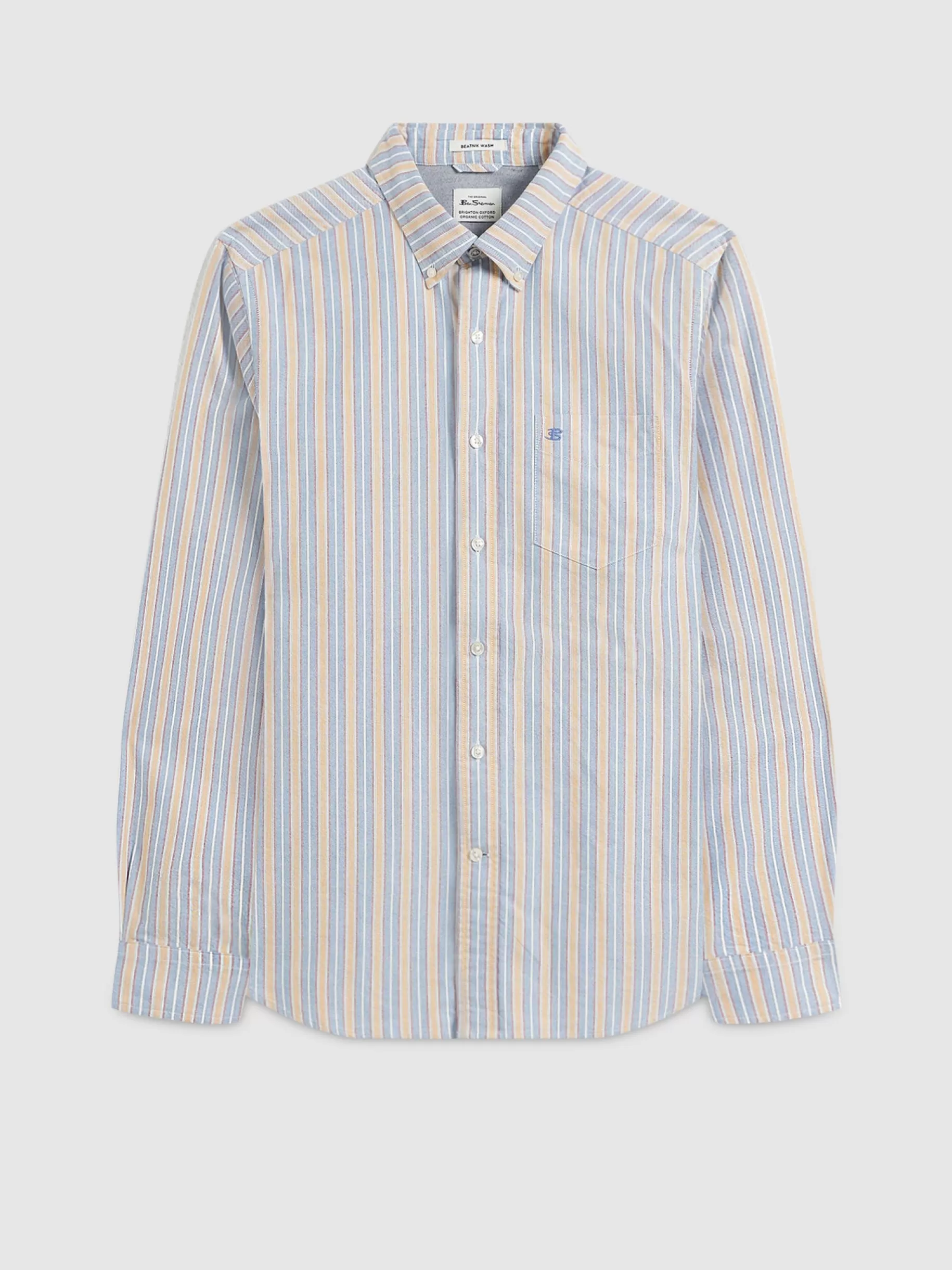 Brighton Oxford Organic Shirt - Collegiate Stripe>Ben Sherman Flash Sale