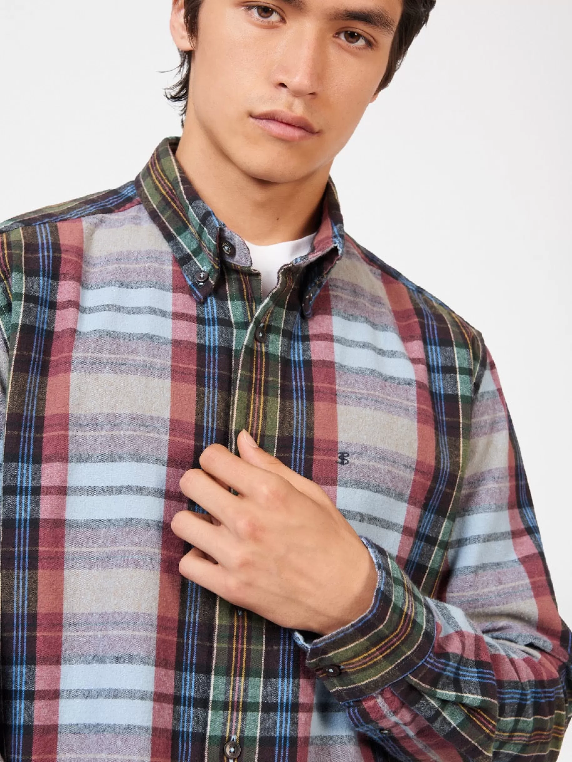 Brushed Multicolour Check Oxford Shirt>Ben Sherman Hot