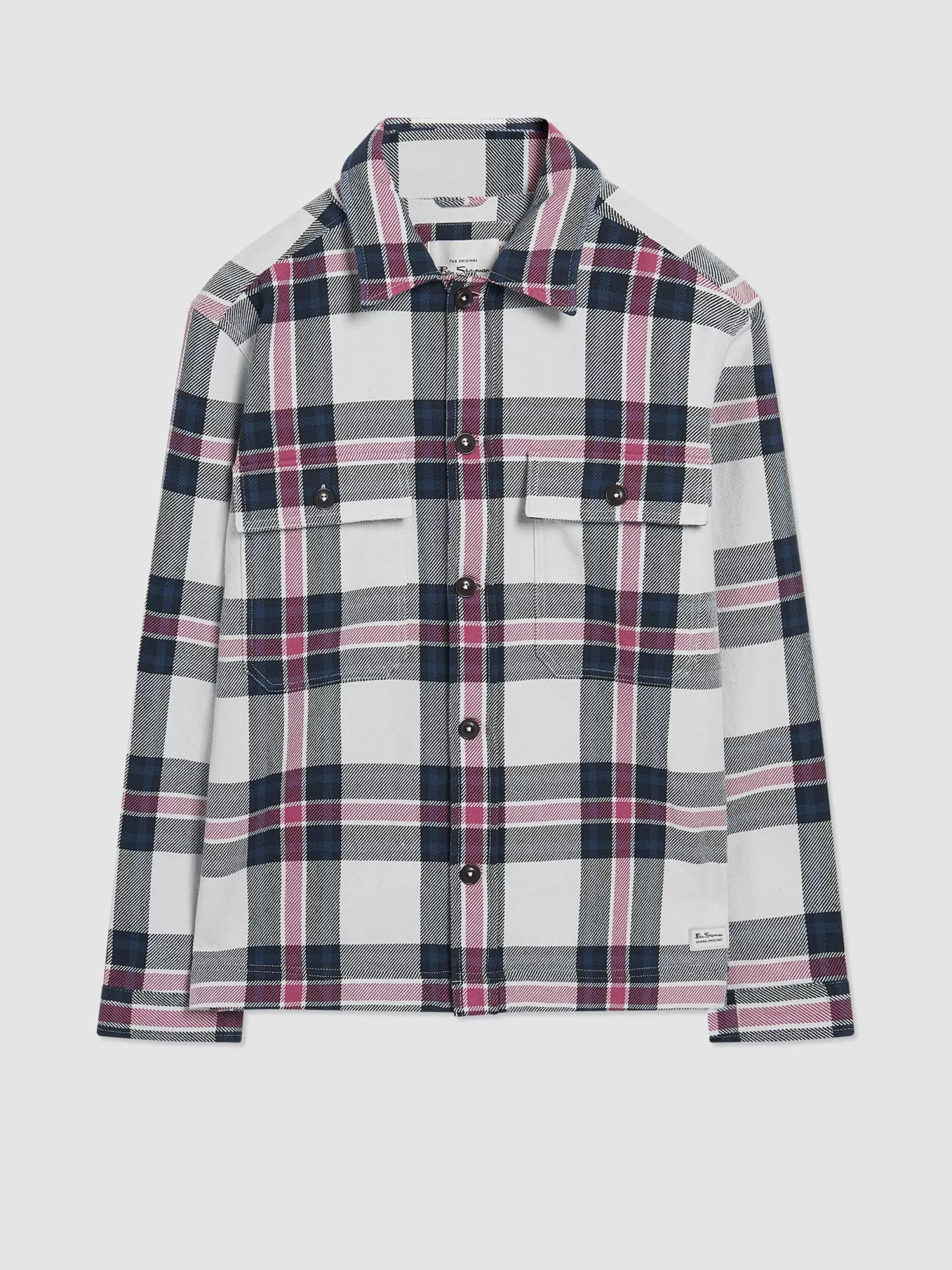 Casual Twill Plaid Workwear Shirt Jacket>Ben Sherman New