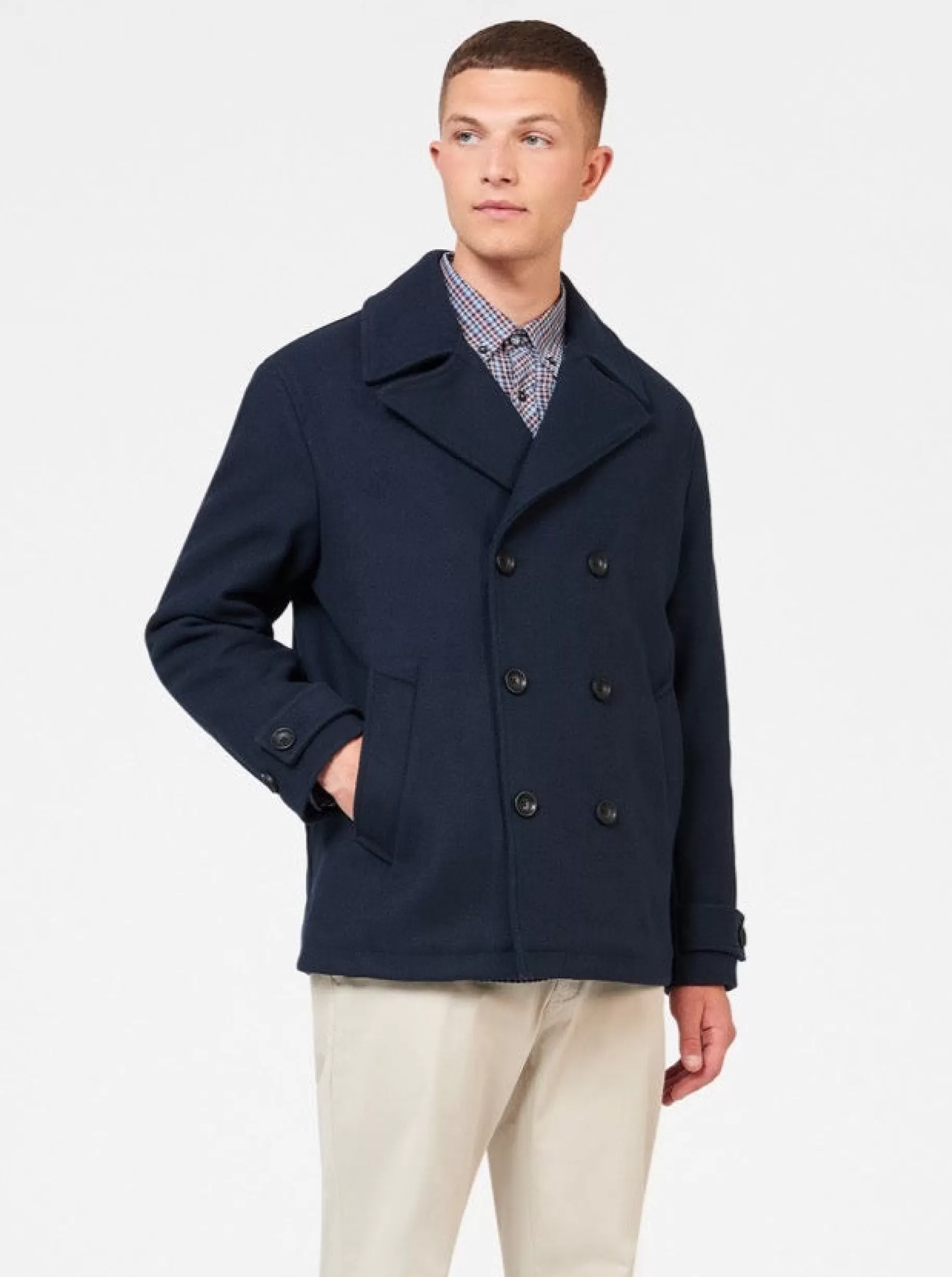 Classic Wool Blend Peacoat>Ben Sherman Clearance