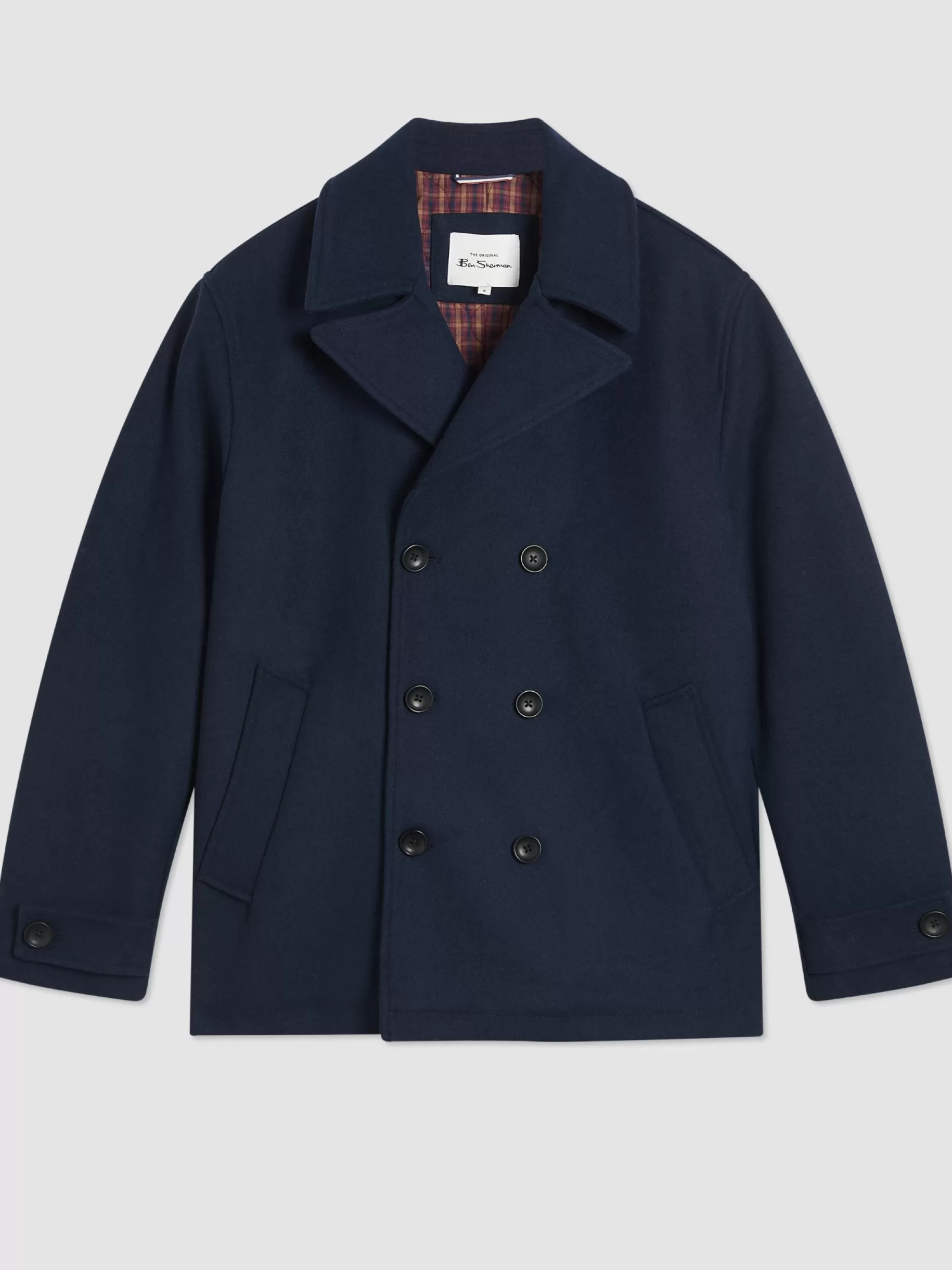 Classic Wool Blend Peacoat>Ben Sherman Clearance