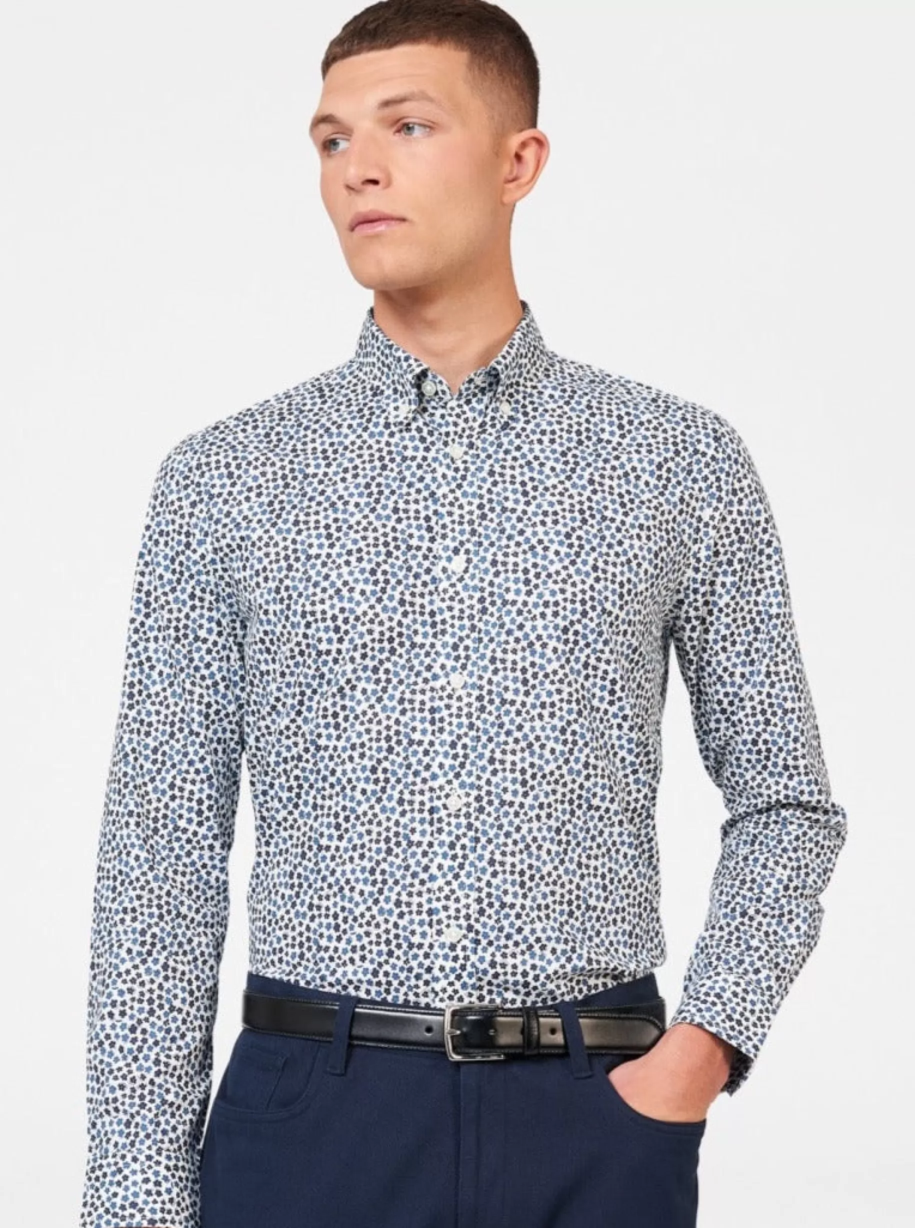 Ditsy Floral Print Long Sleeve Shirt>Ben Sherman Outlet