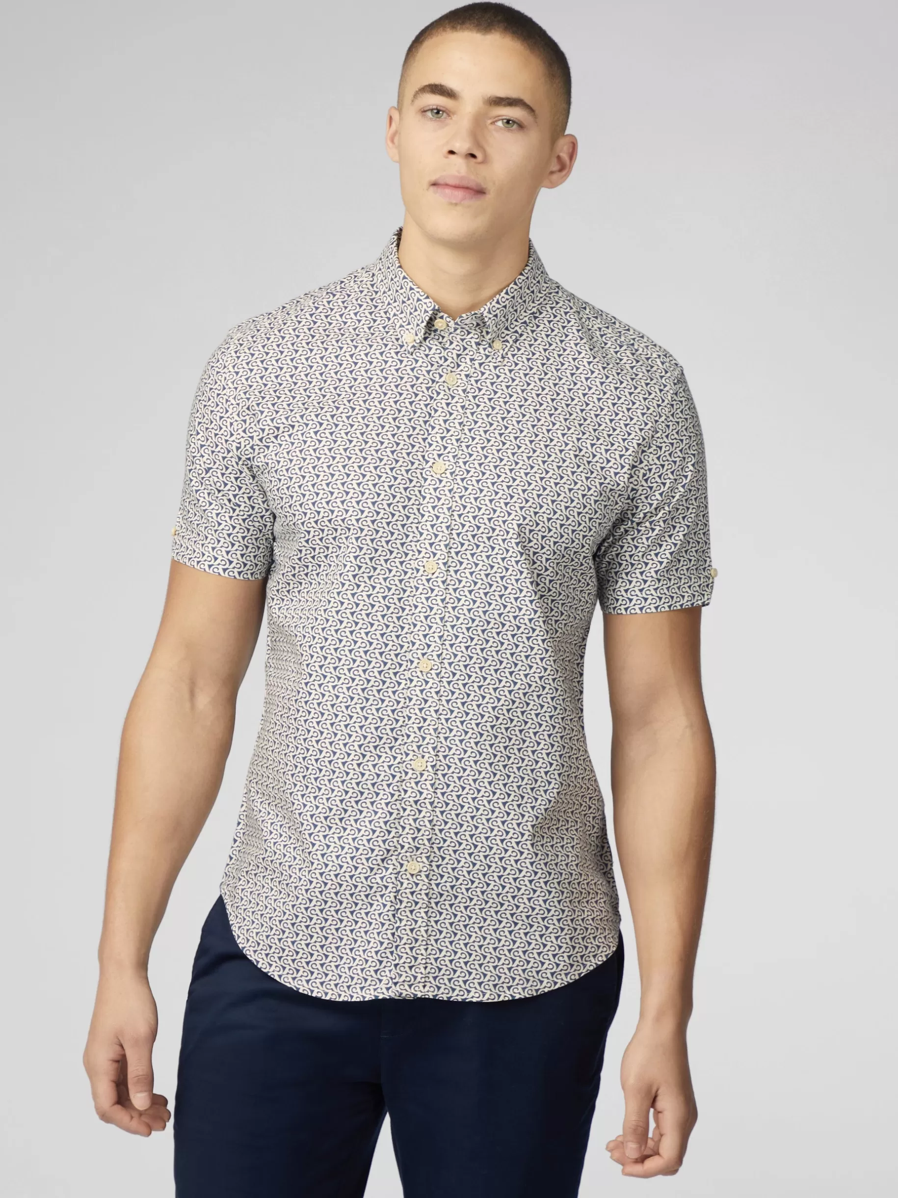 Geo Wave Print Shirt - >Ben Sherman Shop