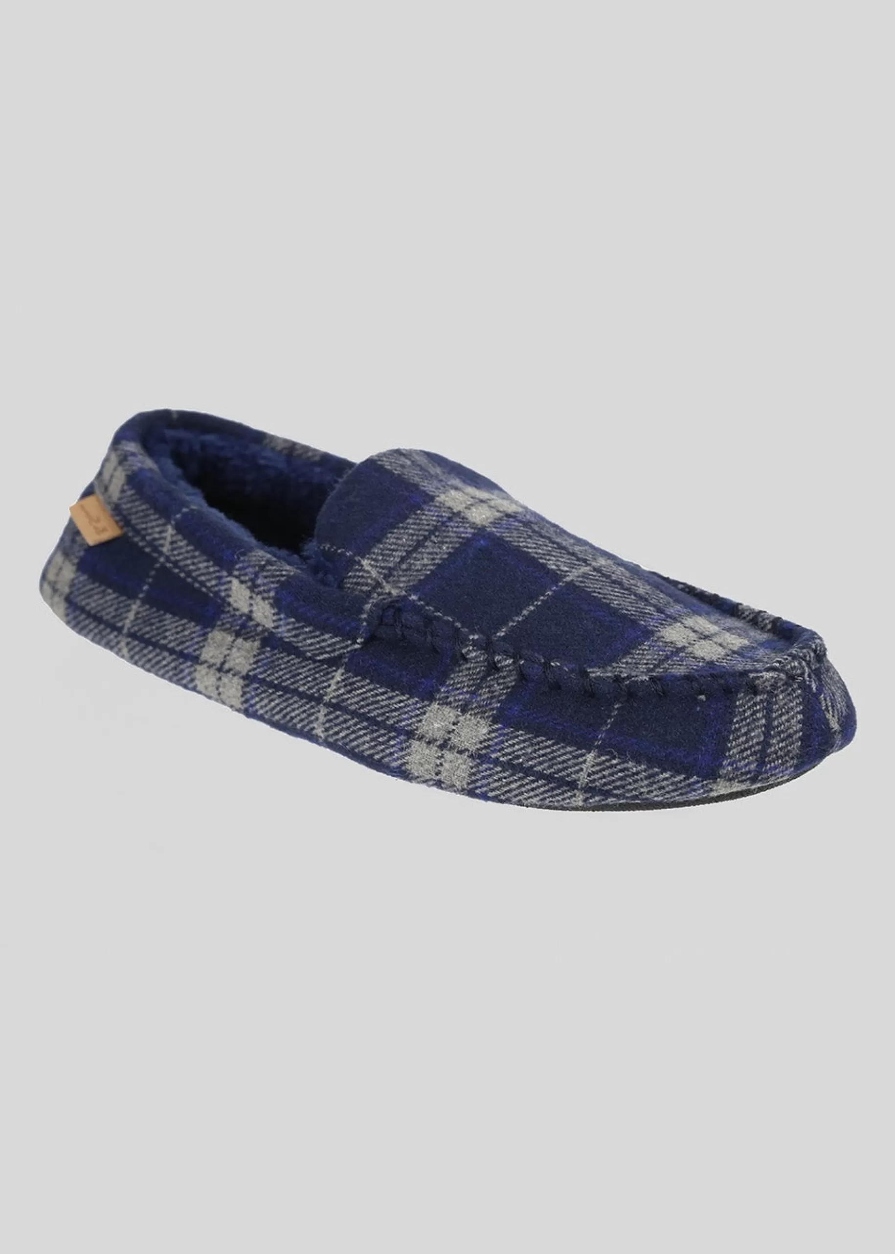 Gritti Palace Men's Check Moccasin Slipper - Navy>Ben Sherman New