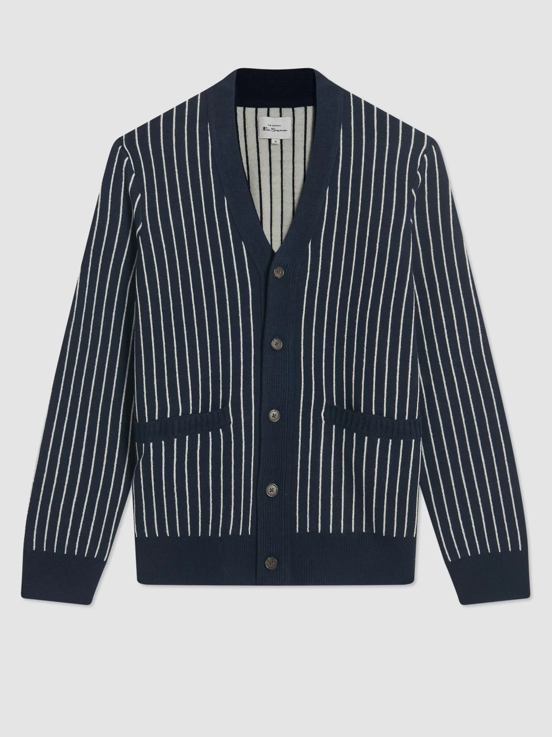 Jacquard Stripe Knit Cardigan>Ben Sherman Online