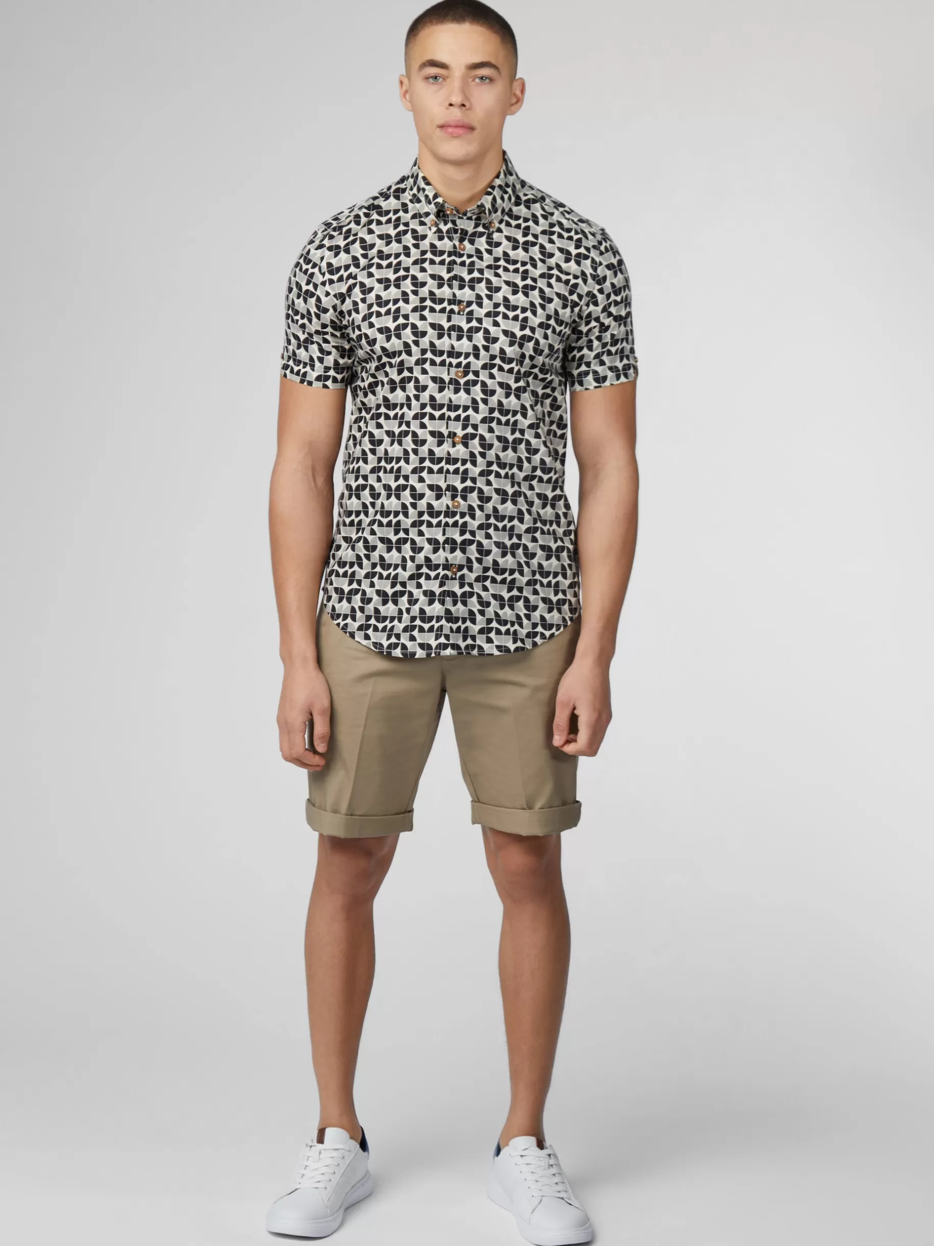 Linear Print Shirt - Black>Ben Sherman New