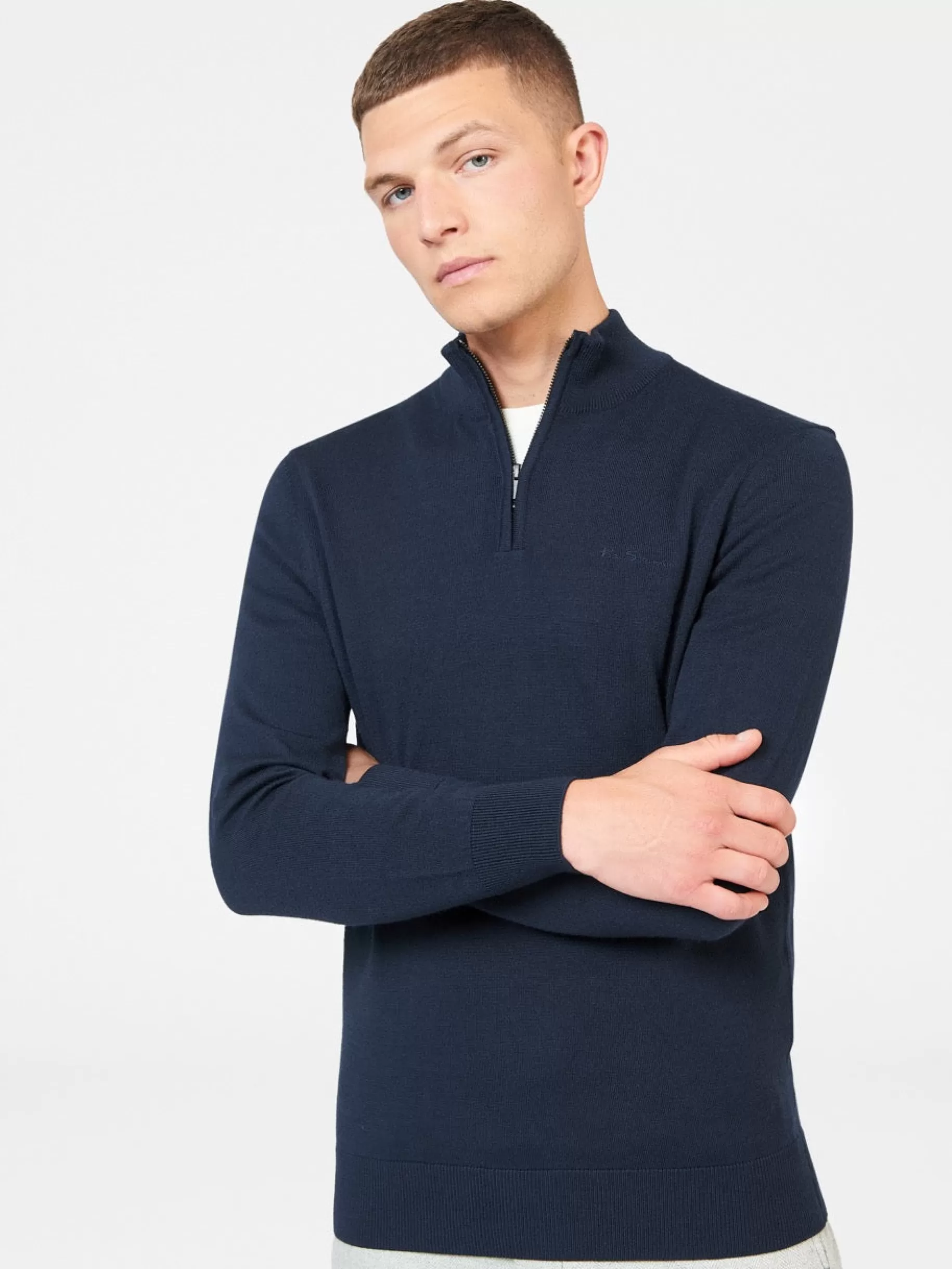 Merino Knit Half-Zip Sweater - >Ben Sherman Hot