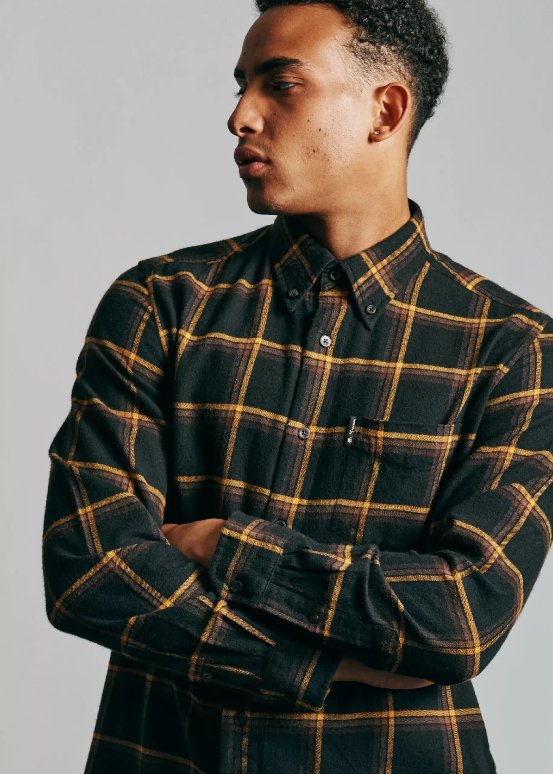 Oversized Brushed Check Shirt - >Ben Sherman New