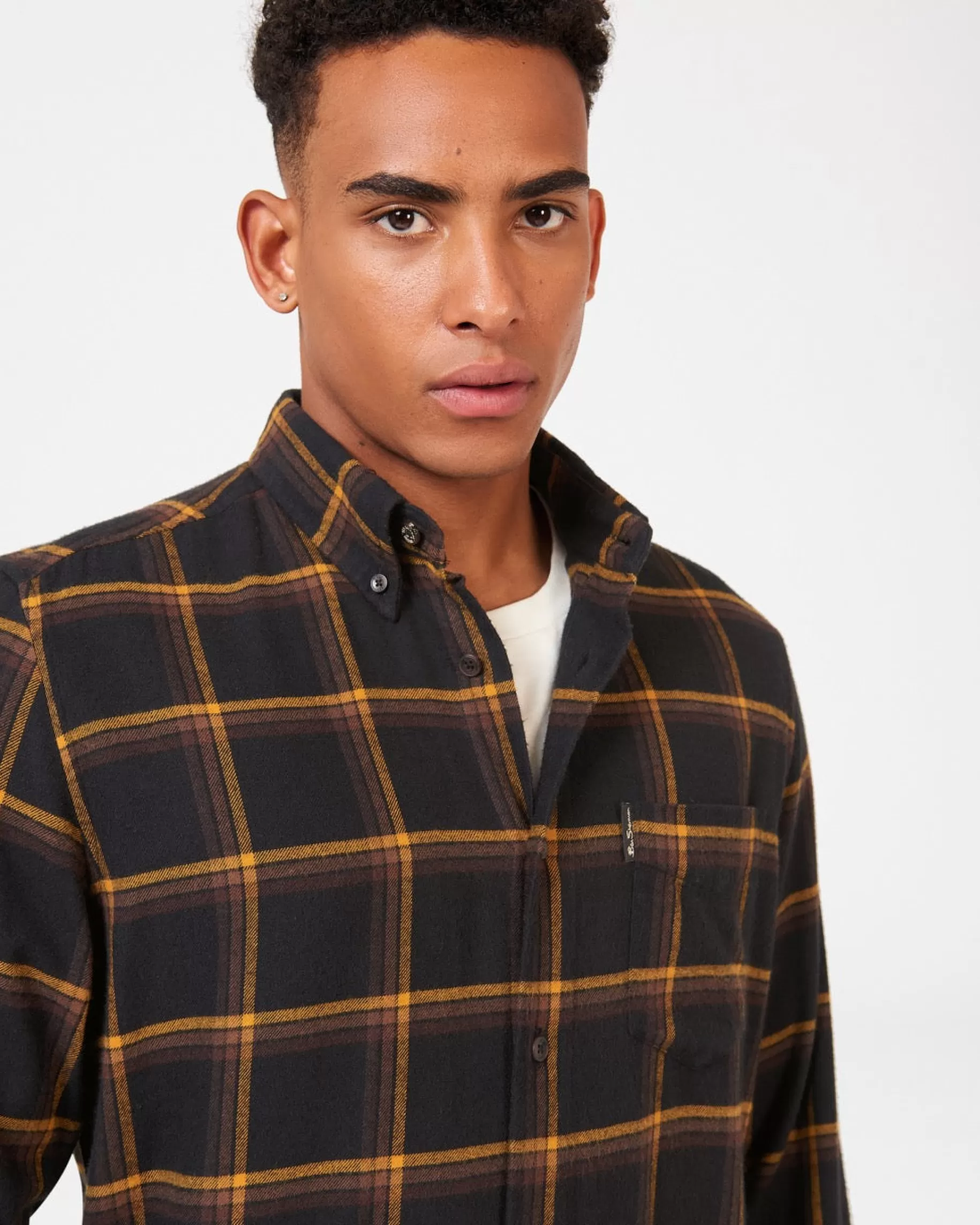 Oversized Brushed Check Shirt - >Ben Sherman New