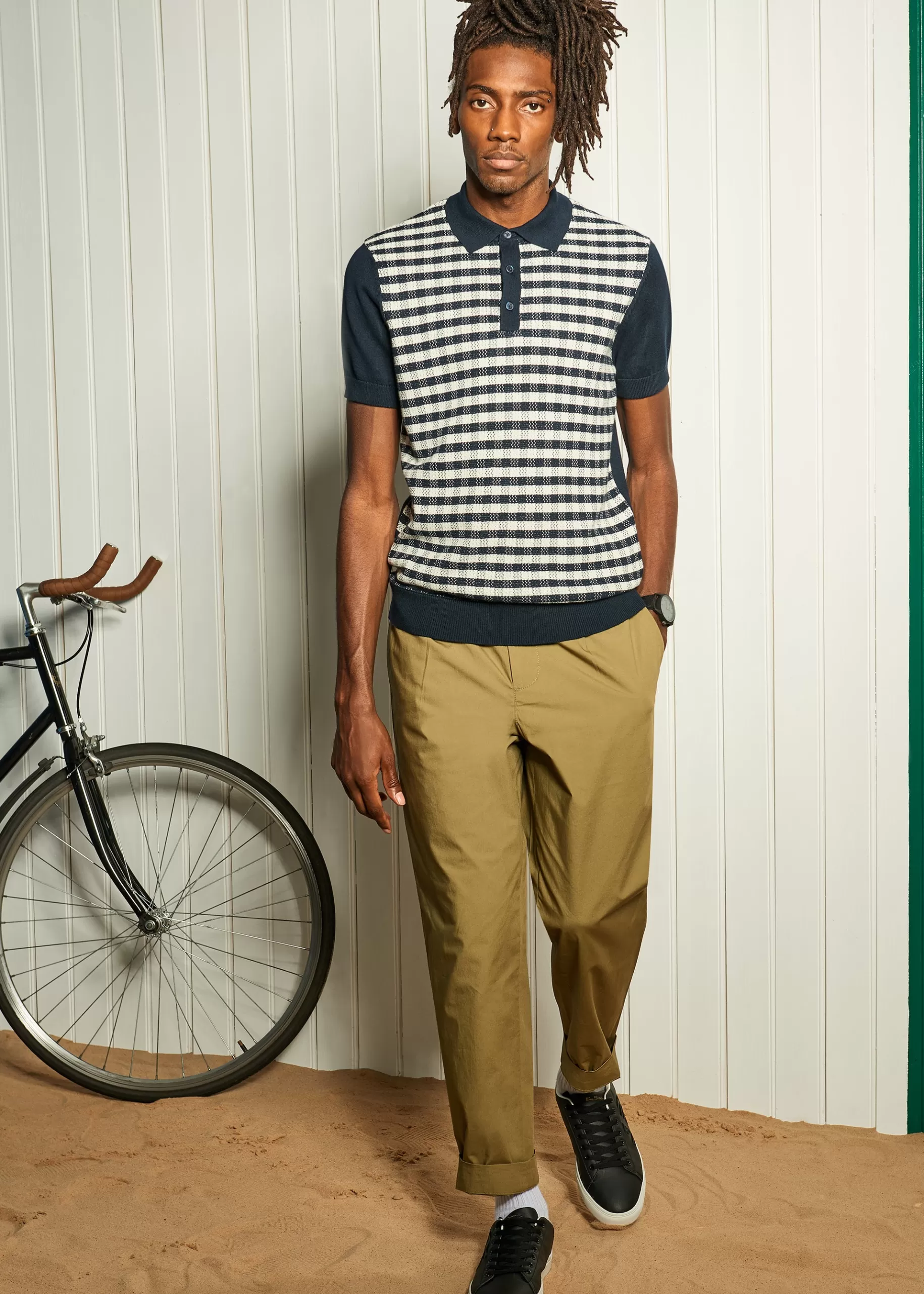 Poplin Relaxed-Taper Pleated Trouser - >Ben Sherman Outlet