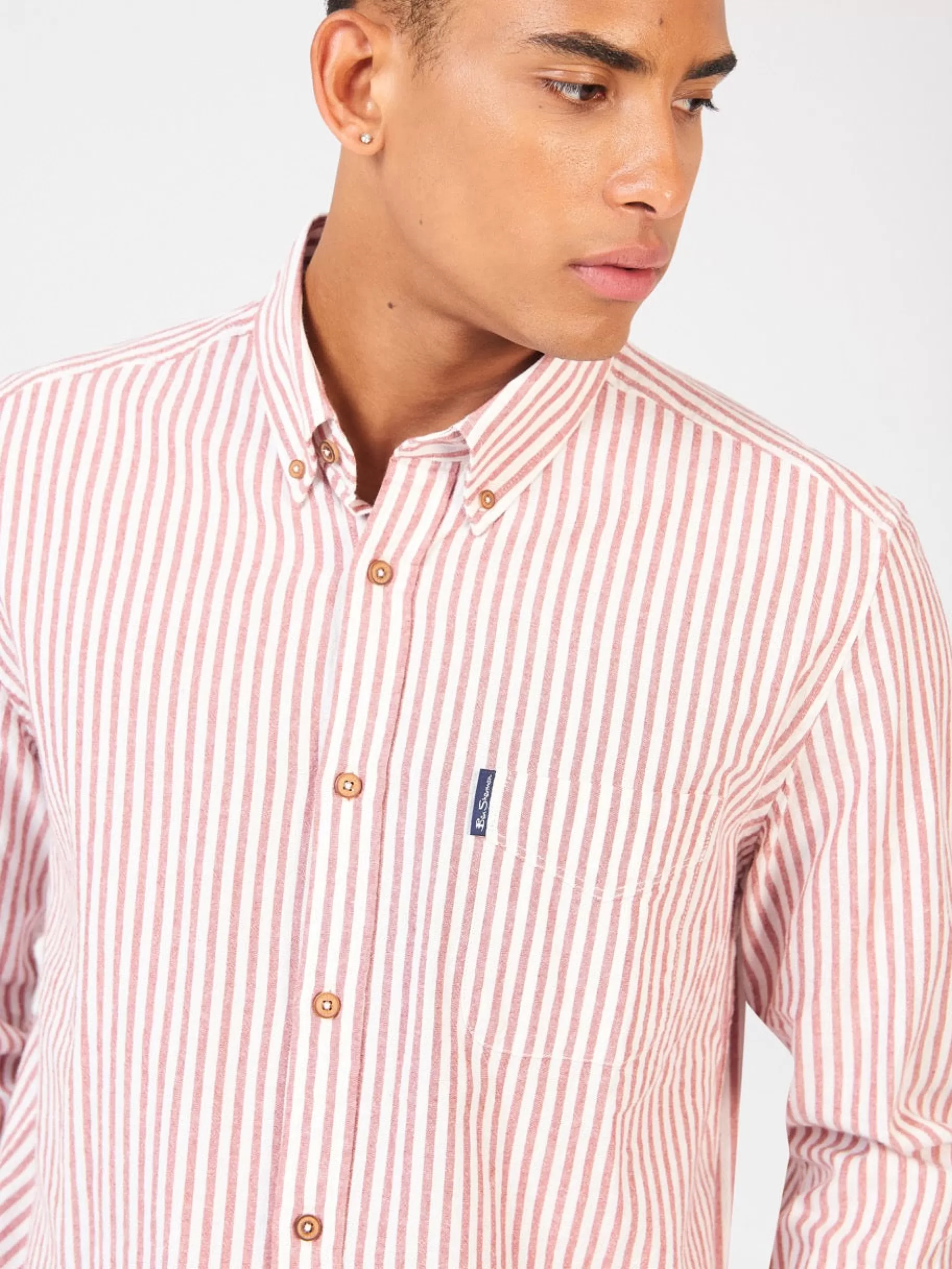 Recycled Cotton Oxford Stripe Shirt>Ben Sherman New