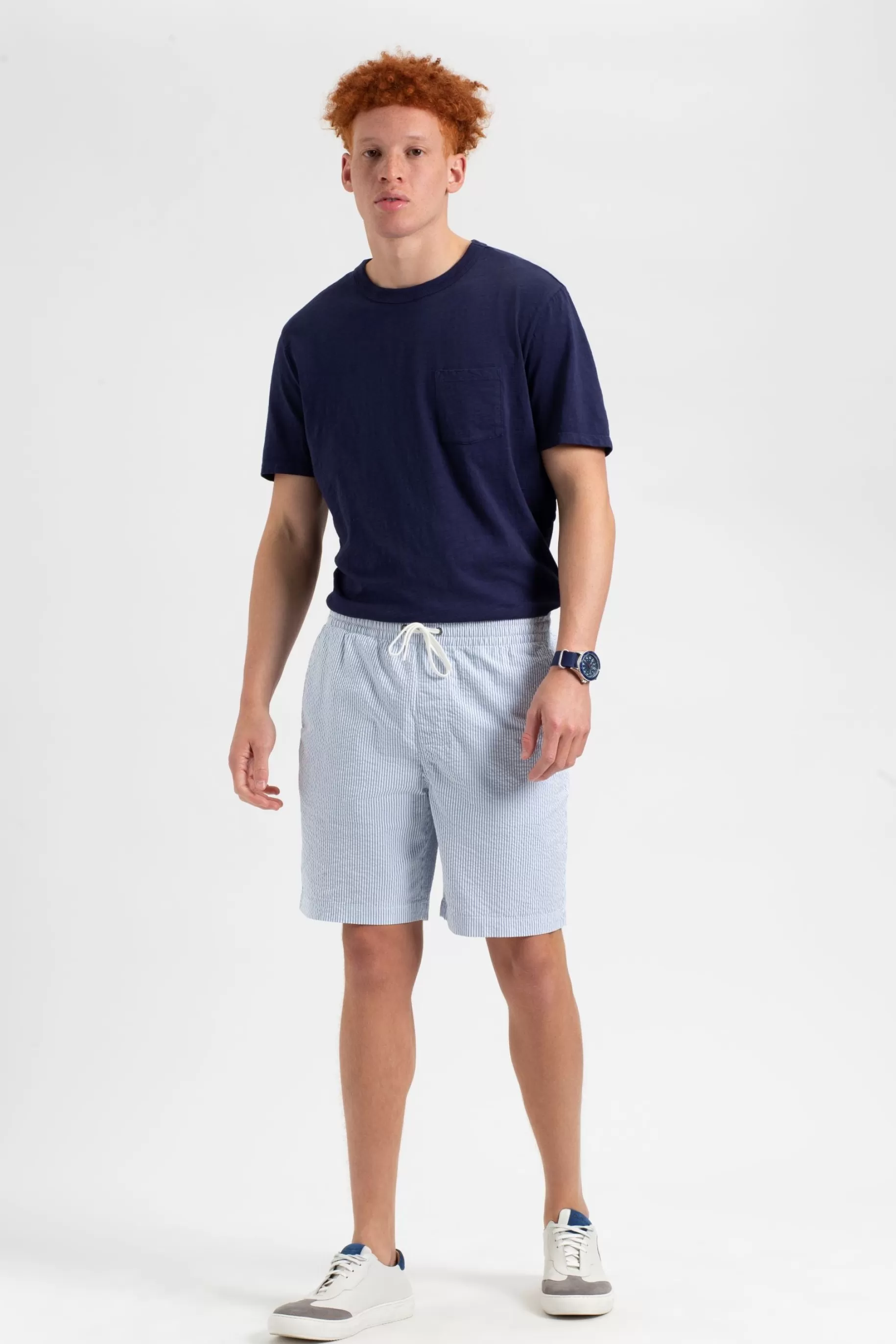 Seersucker Bengal Stripe Short - Light Blue>Ben Sherman Hot