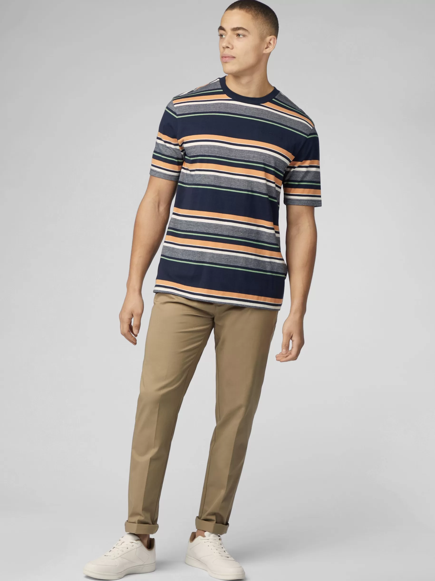 Signature Engineered Stripe Tee - >Ben Sherman Fashion