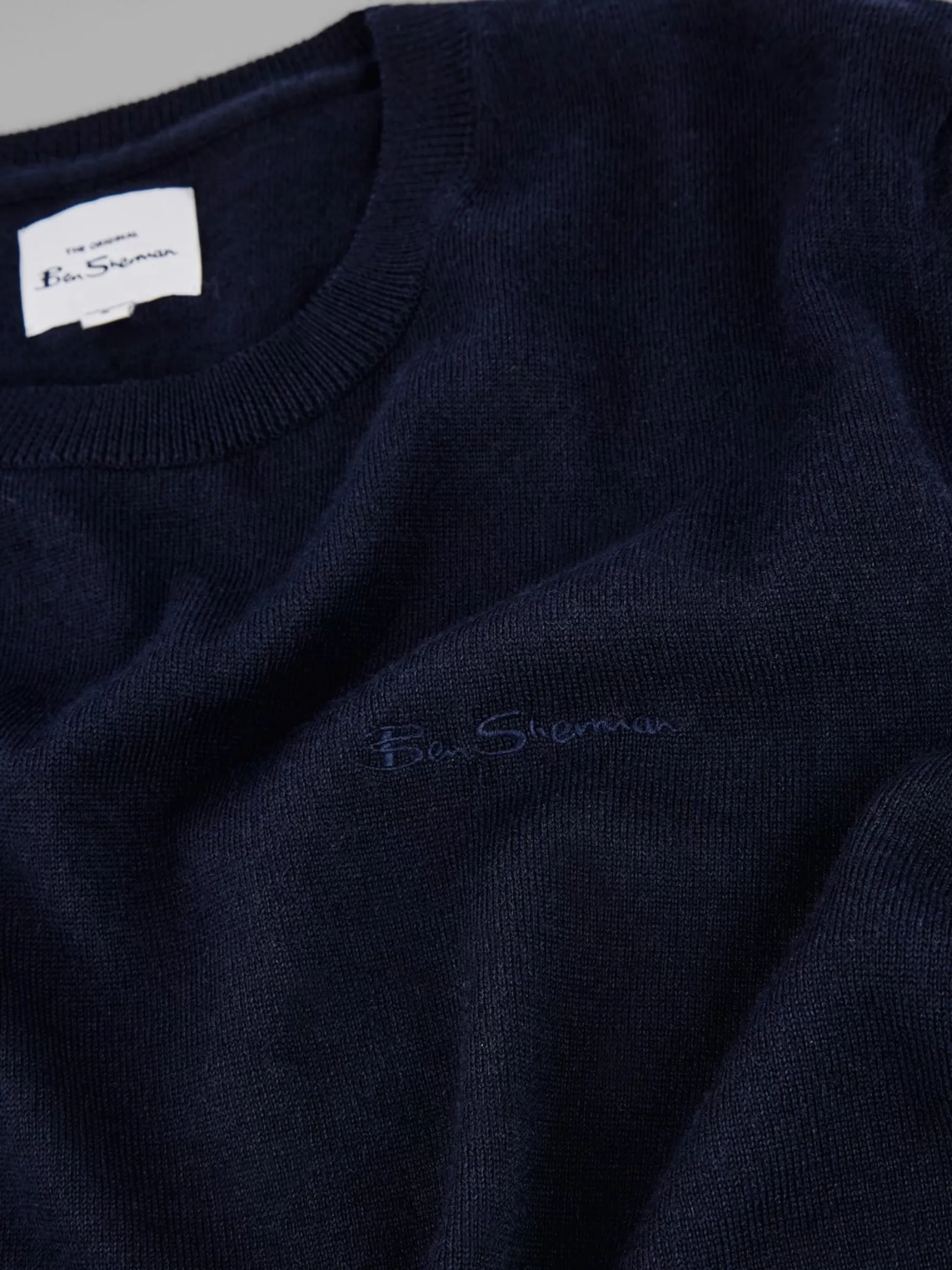 Signature Knit Crewneck Sweater - Navy>Ben Sherman New