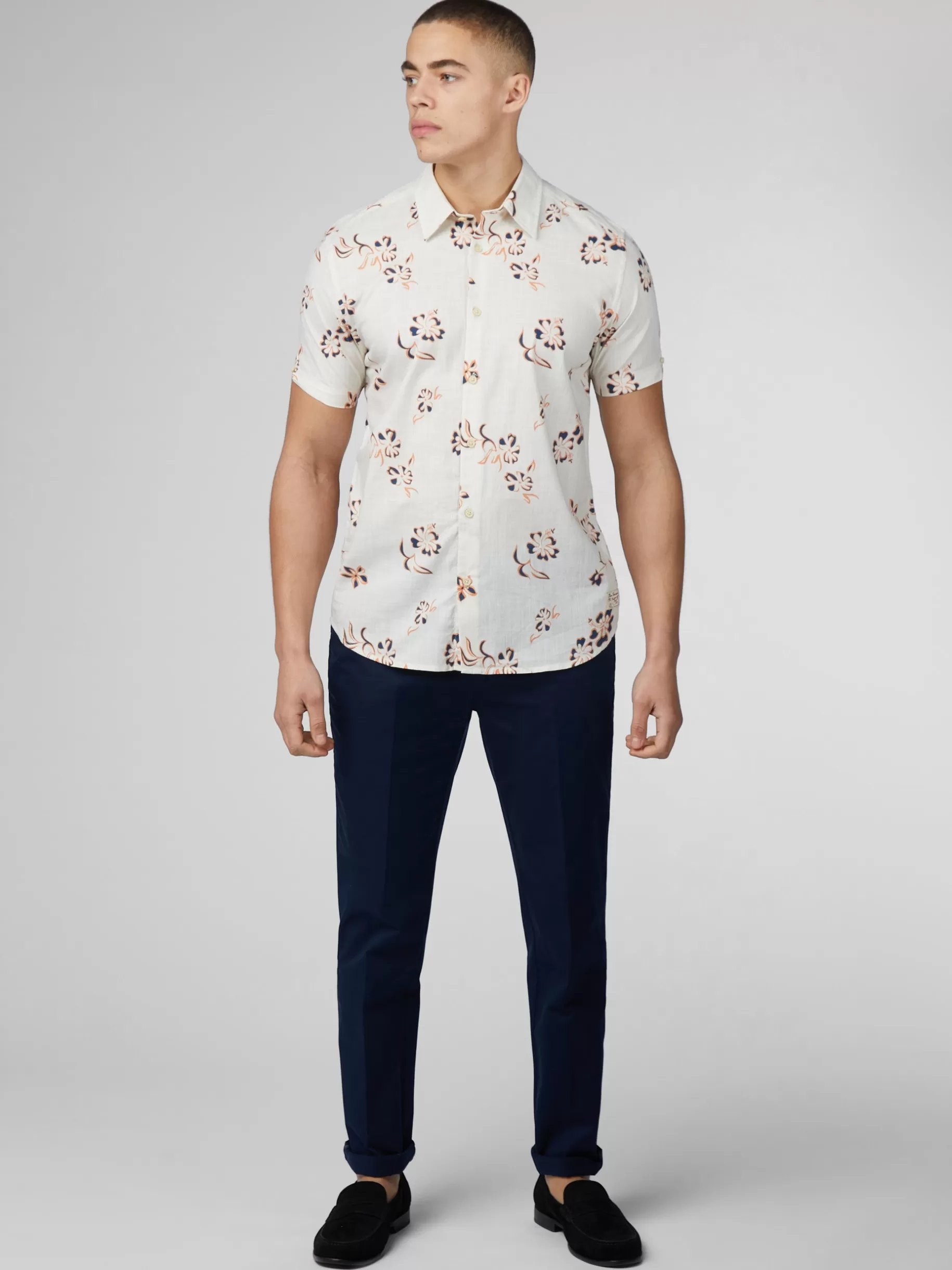 Signature Linear Floral Print Shirt - >Ben Sherman Hot