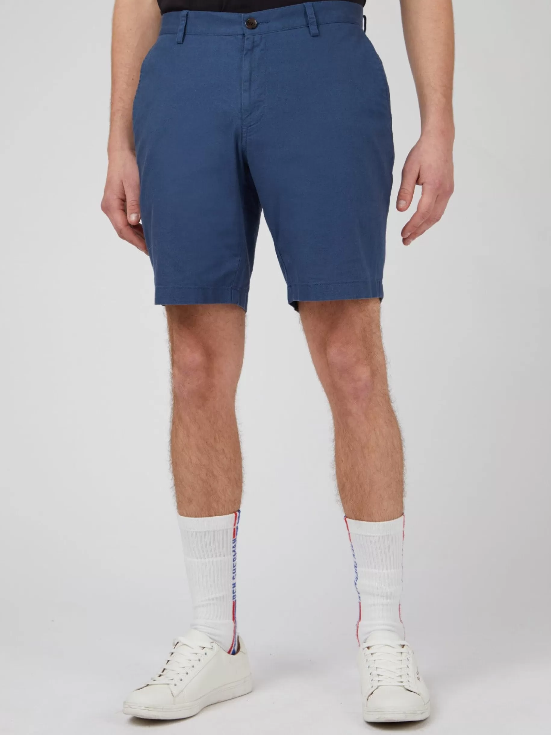 Signature Linen Shorts - Blue>Ben Sherman Fashion