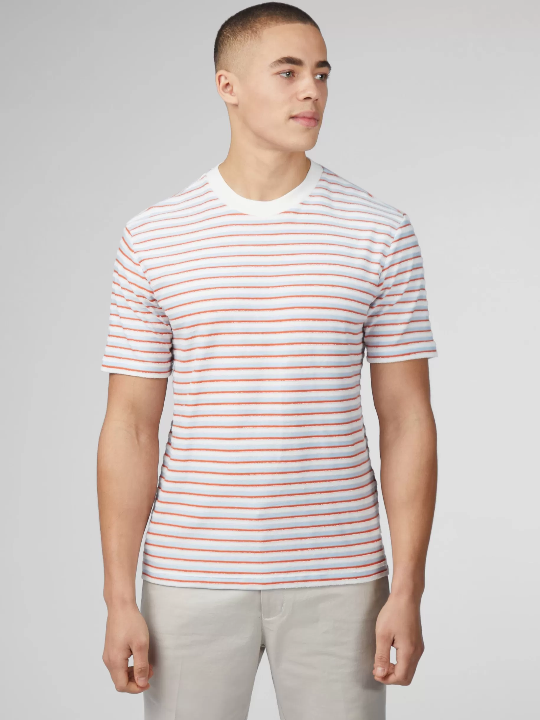 Signature Loopback Stripe Tee - >Ben Sherman Cheap