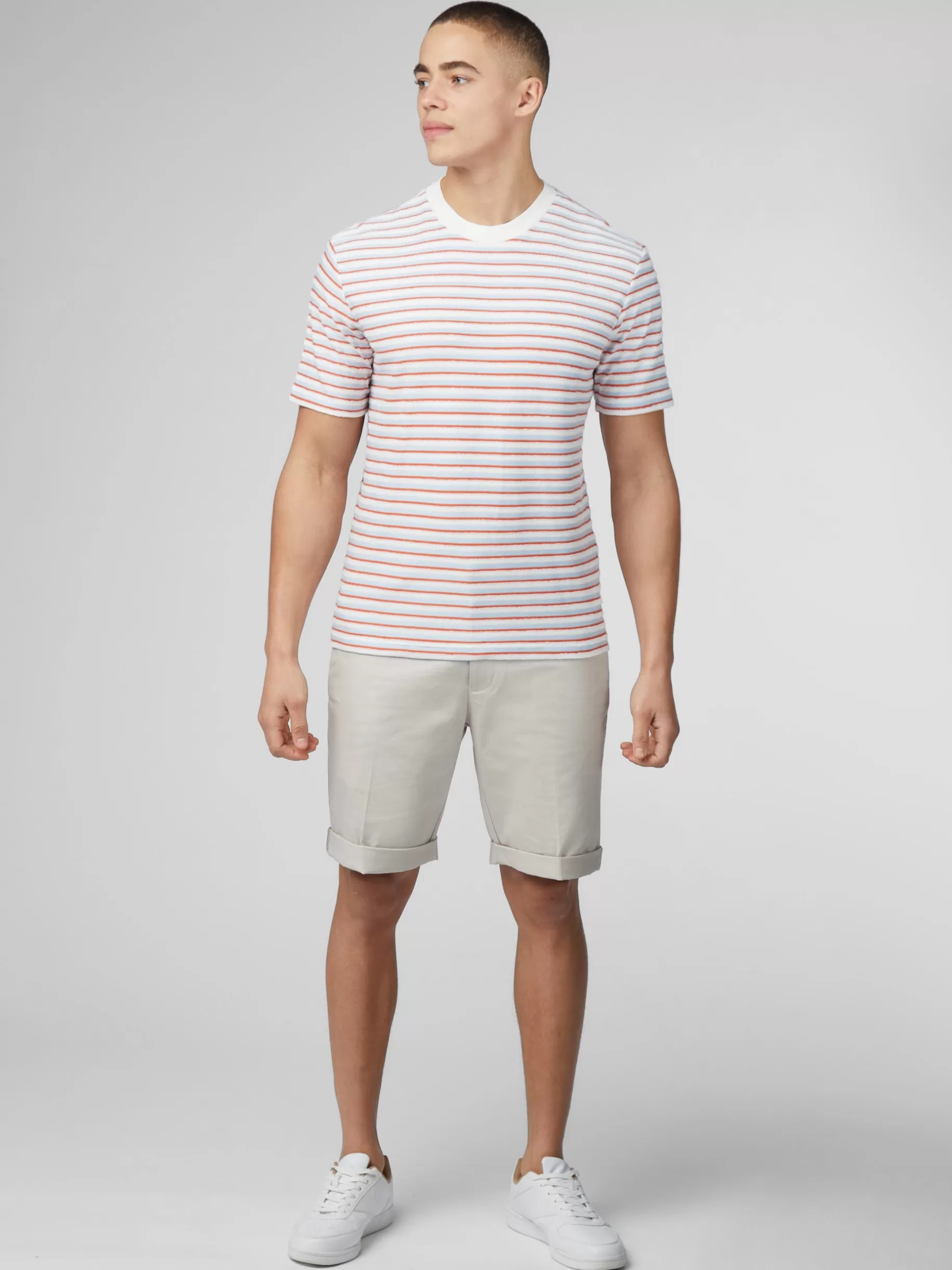 Signature Loopback Stripe Tee - >Ben Sherman Cheap