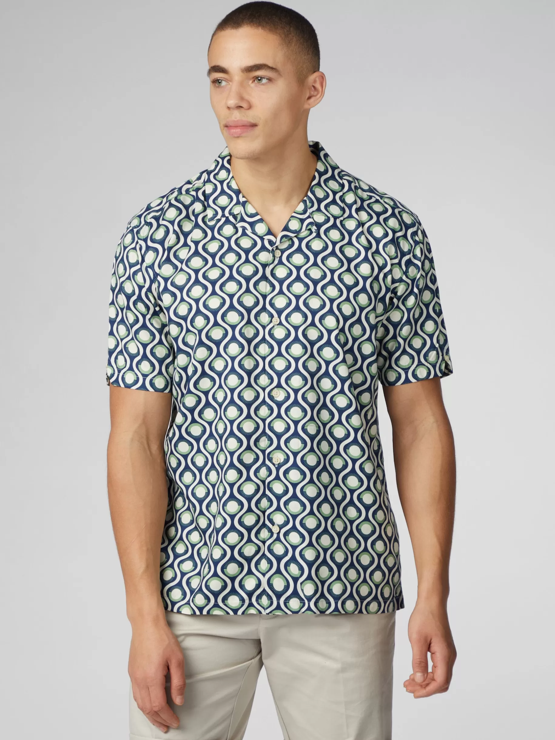 Signature Retro Geo Print Shirt - >Ben Sherman Clearance