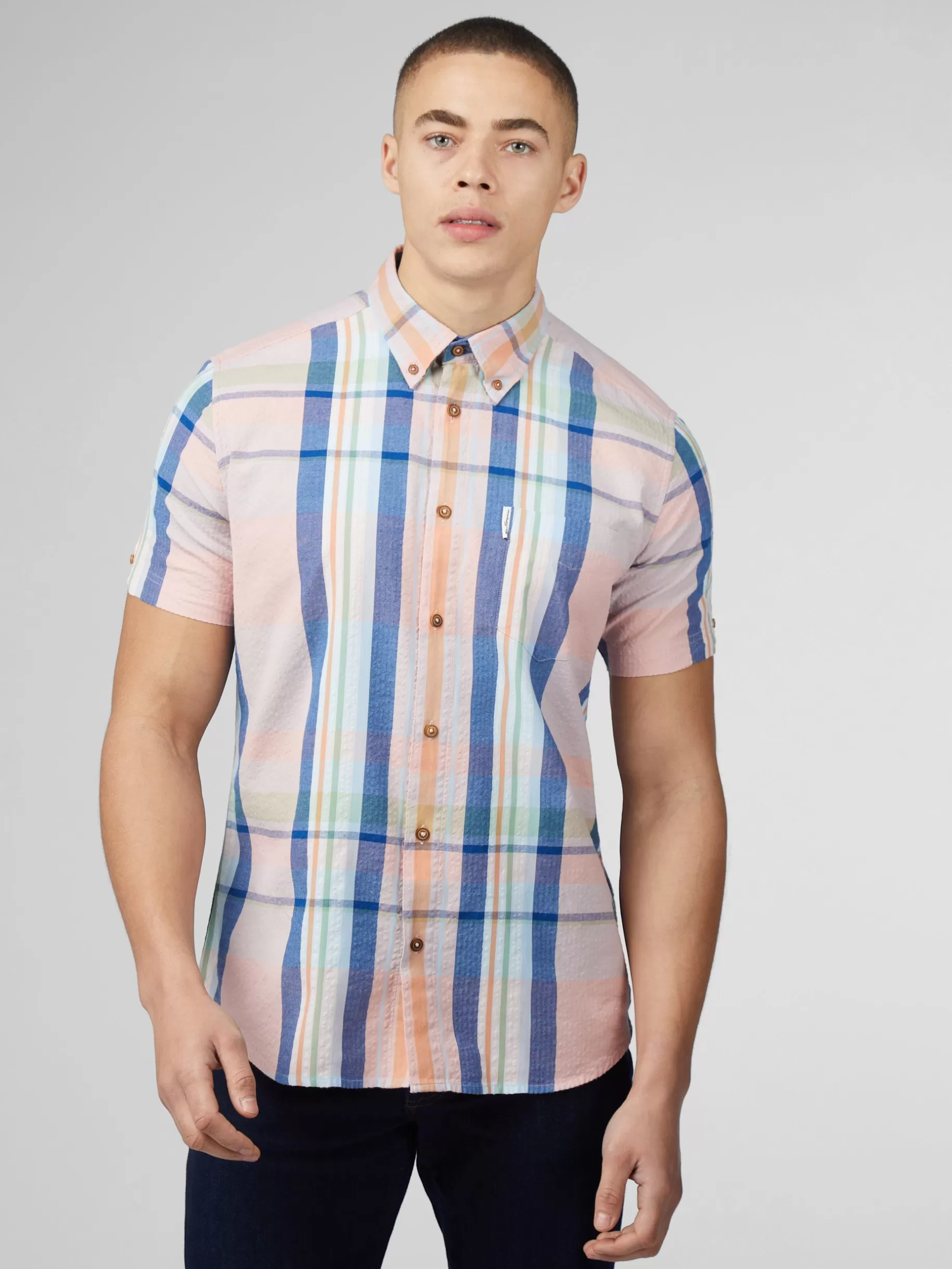 Signature Seersucker Check Shirt - >Ben Sherman Cheap