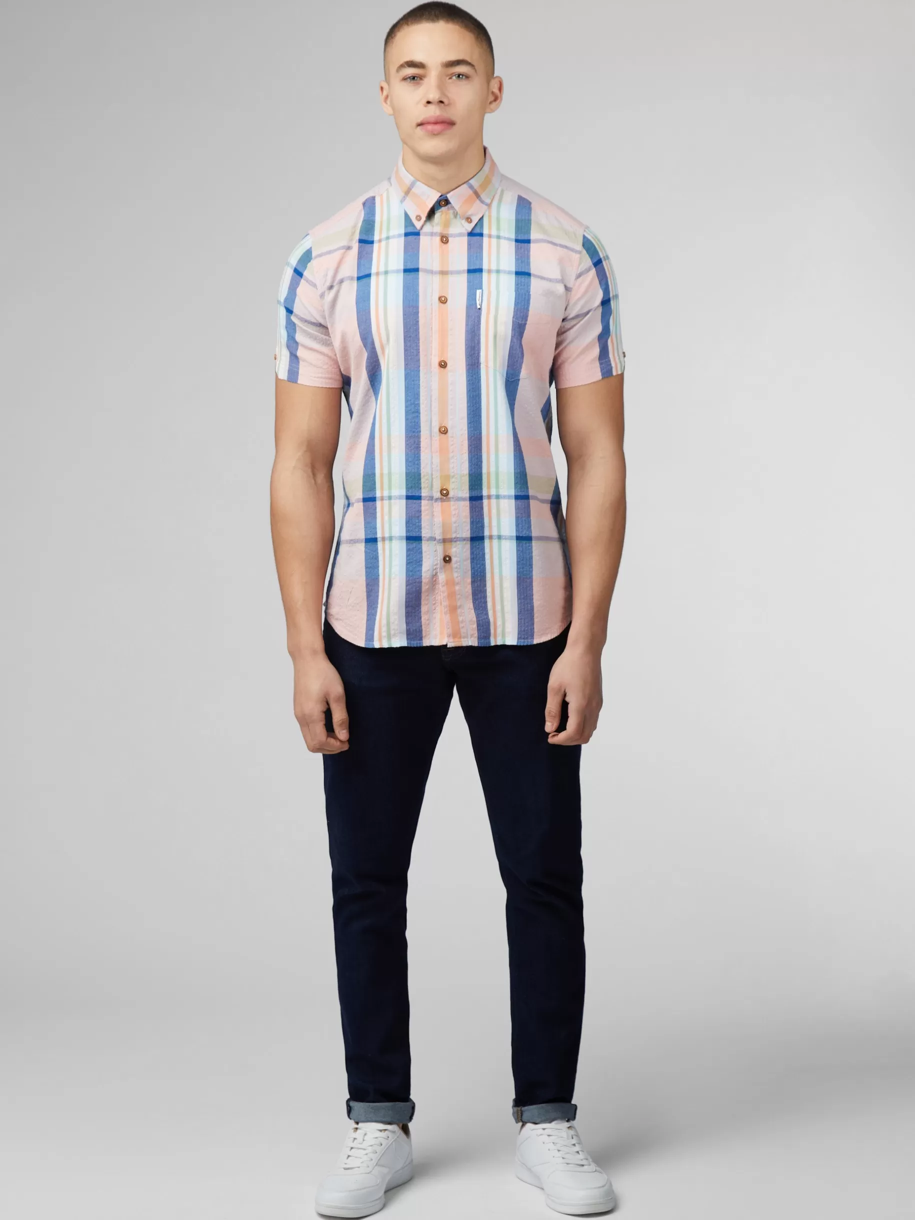 Signature Seersucker Check Shirt - >Ben Sherman Cheap