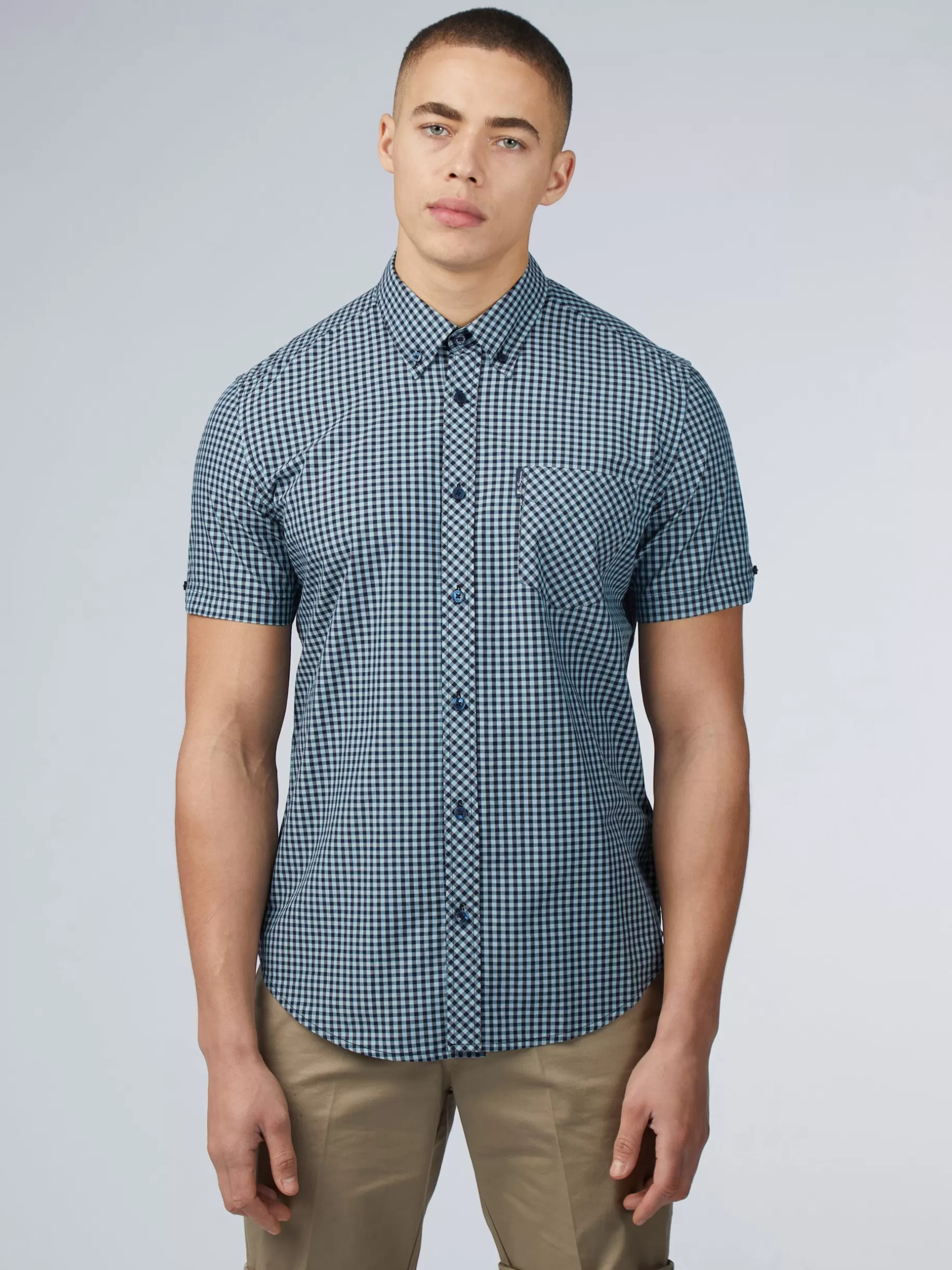 Signature Short Sleeve Gingham Shirt - >Ben Sherman Outlet