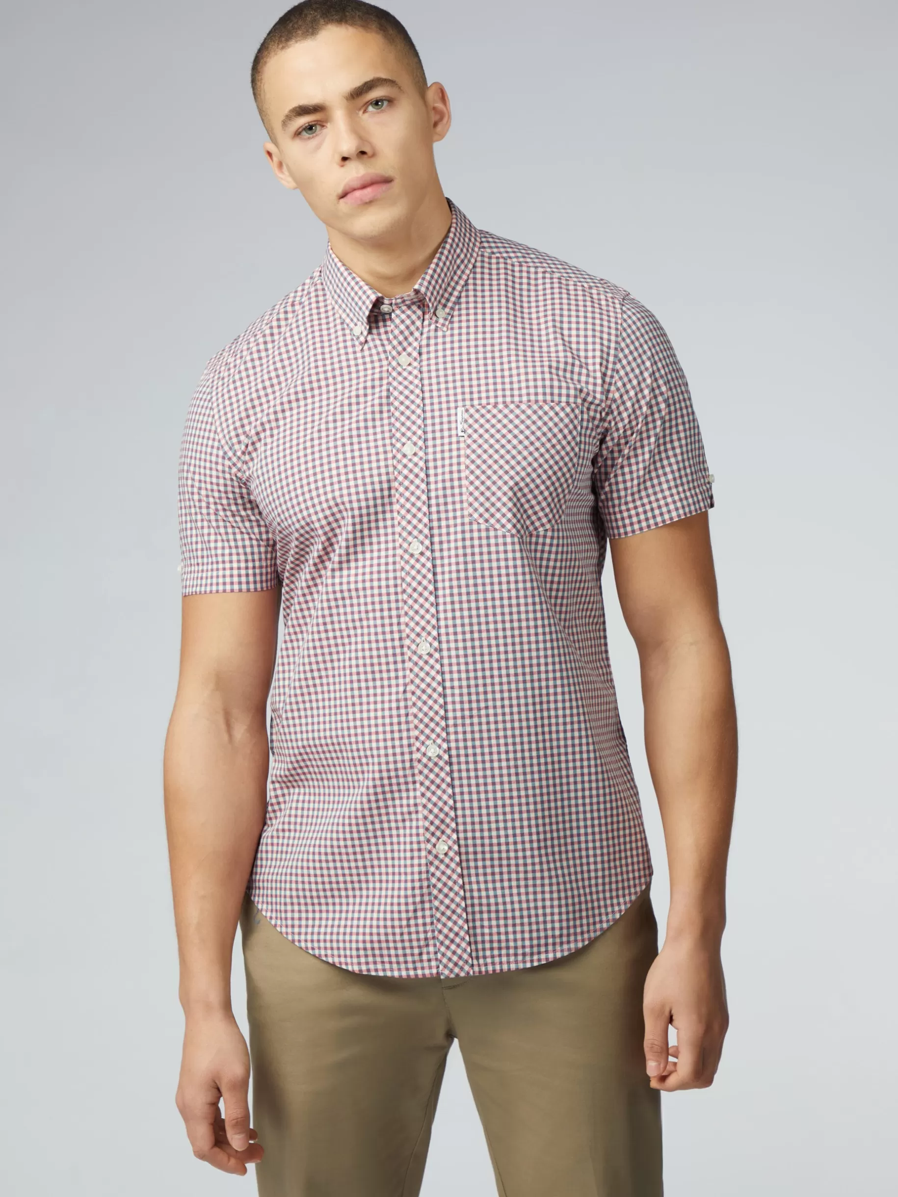 Signature Short Sleeve Gingham Shirt - >Ben Sherman Online