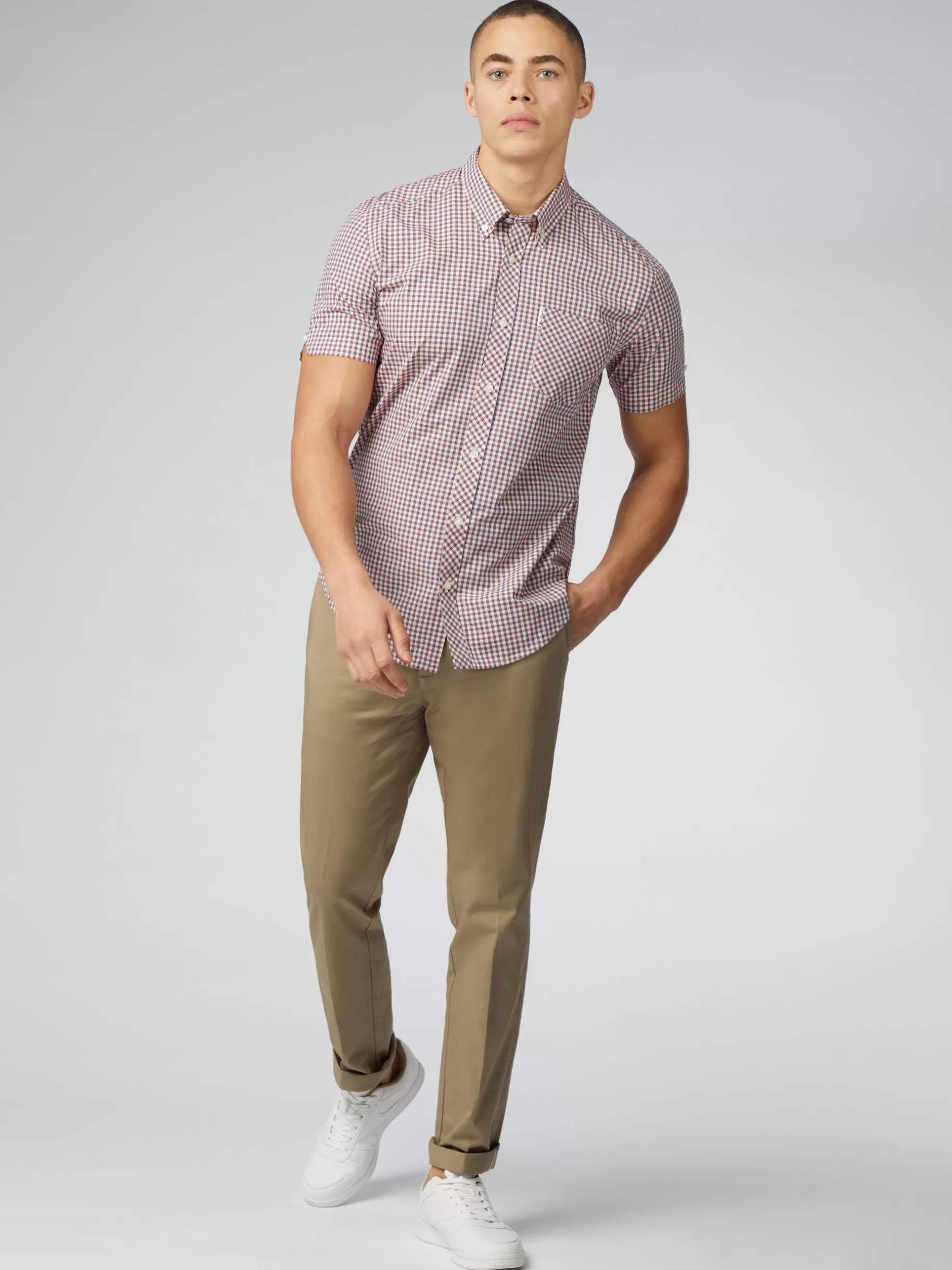 Signature Short Sleeve Gingham Shirt - >Ben Sherman Online