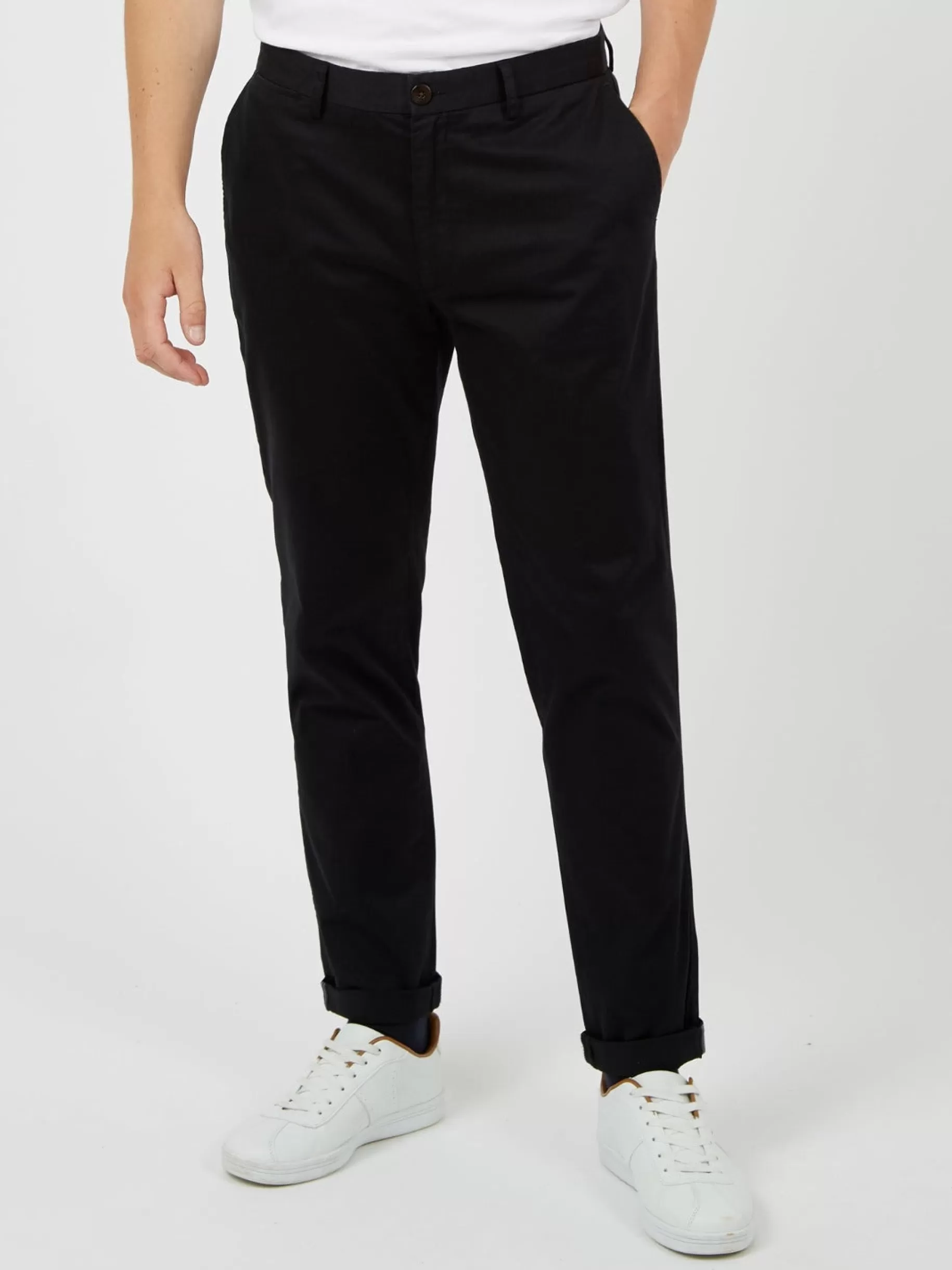 Signature Slim Stretch Chino Pant - Black>Ben Sherman Discount