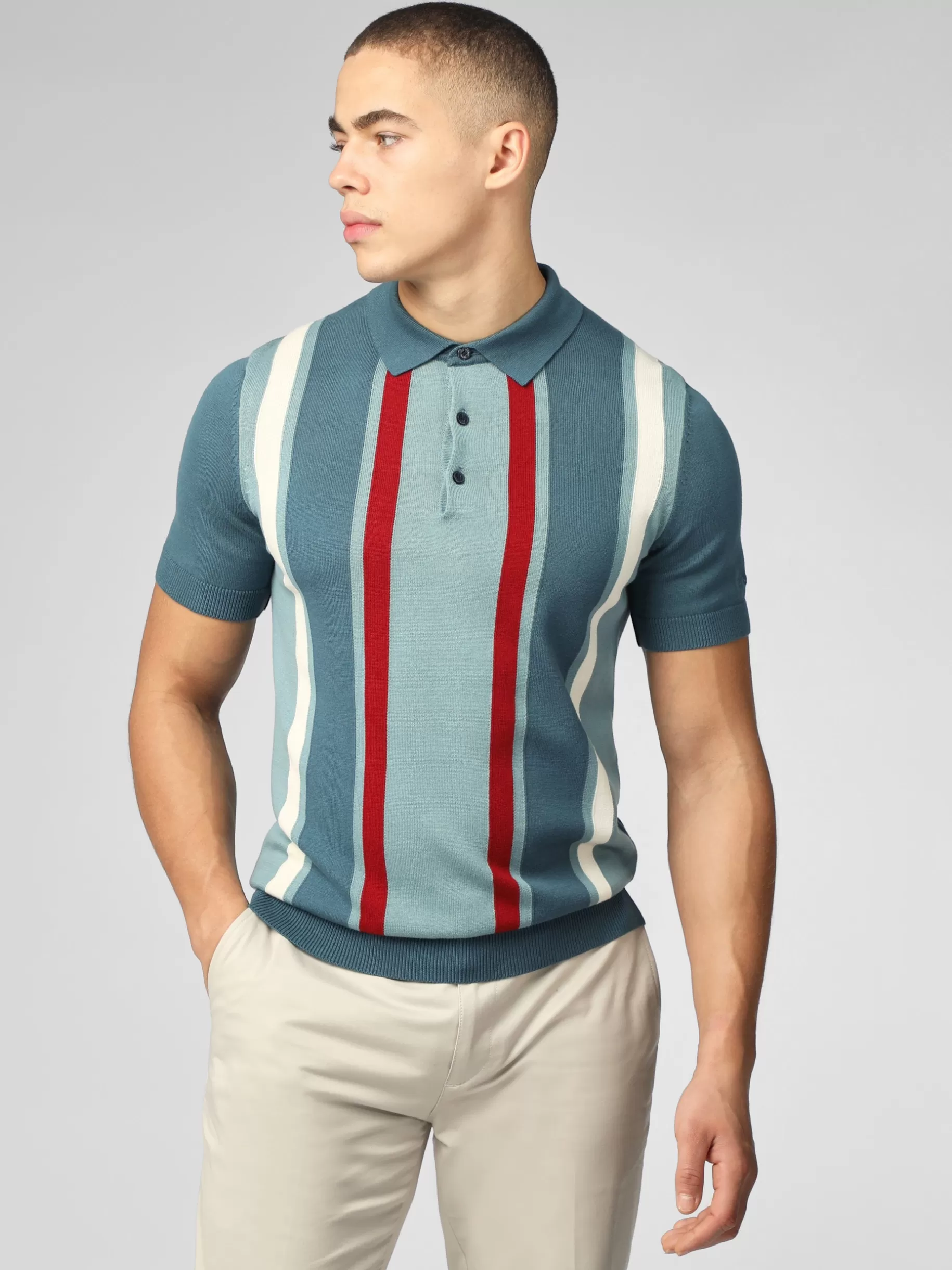 Signature Vertical Stripe Polo - >Ben Sherman Discount