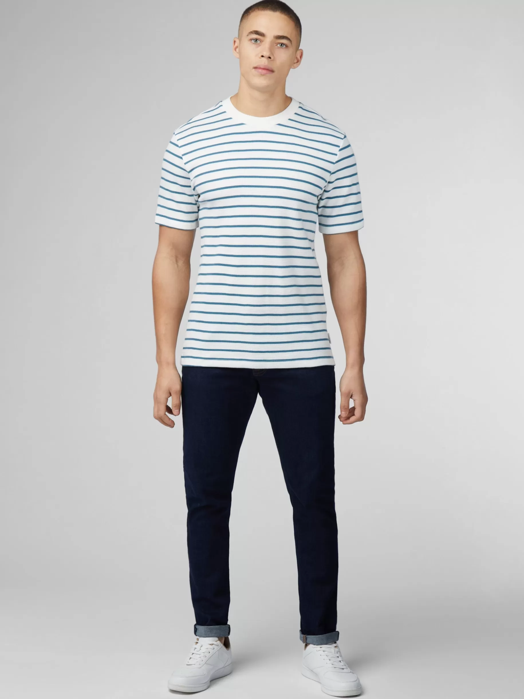 Signature Waffle Stripe Tee - >Ben Sherman Best Sale