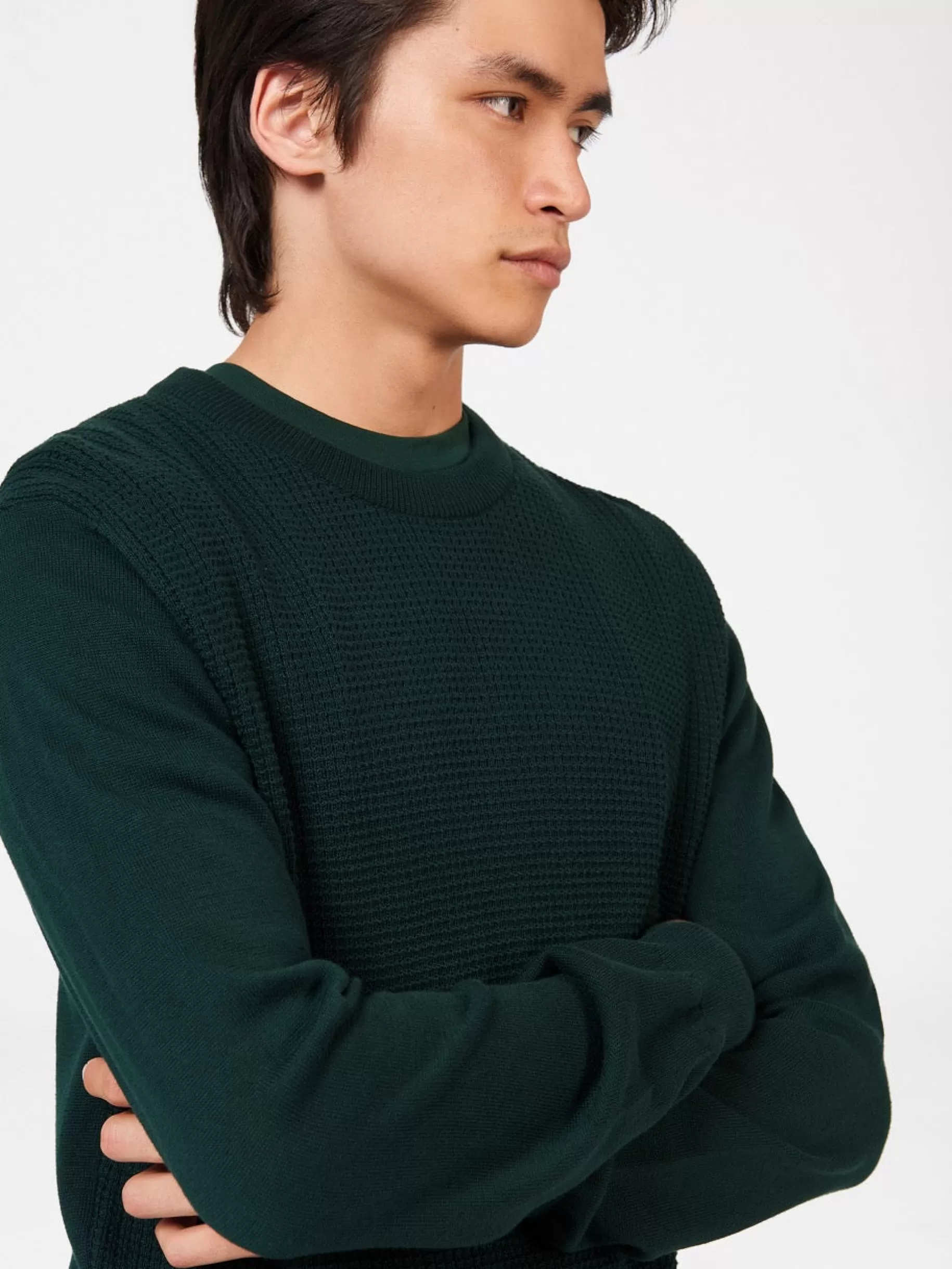 Textured Crewneck Sweater - >Ben Sherman Fashion