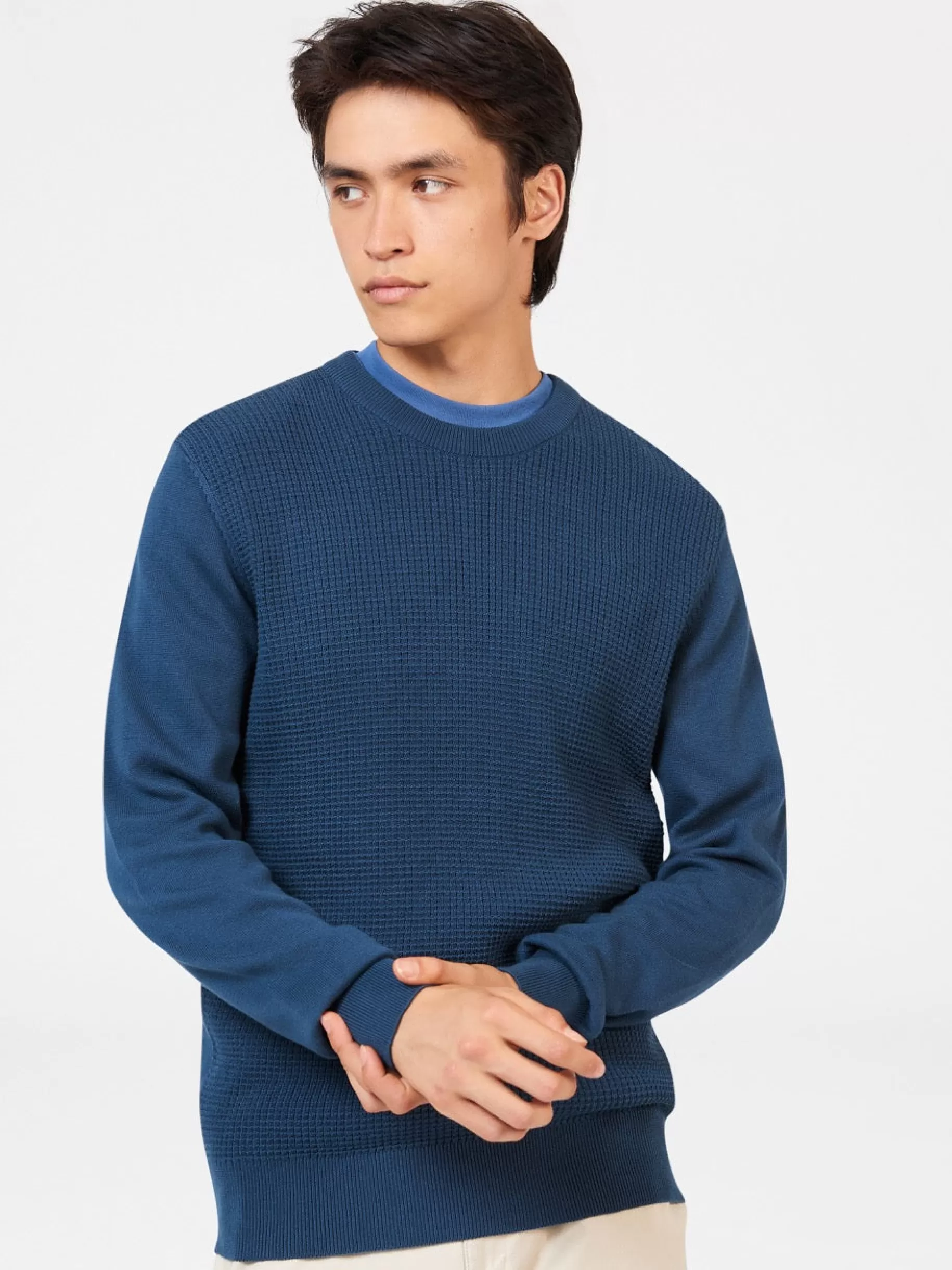 Textured Crewneck Sweater - >Ben Sherman Store