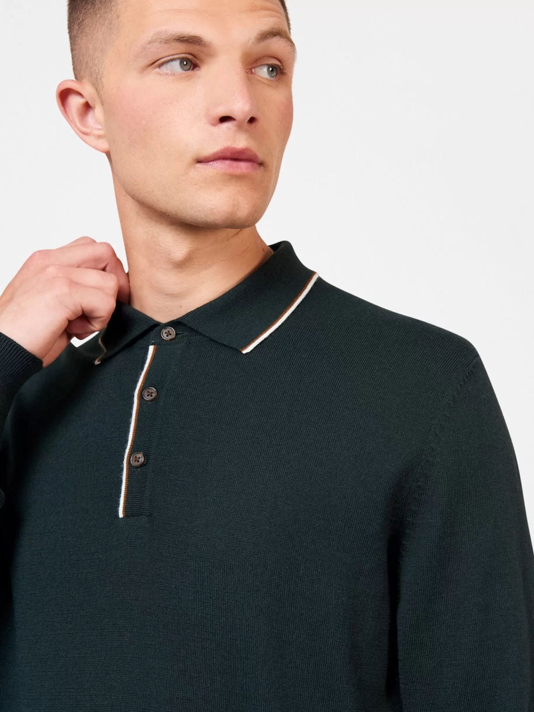 Tipped Merino Knit Sweater Polo>Ben Sherman Cheap